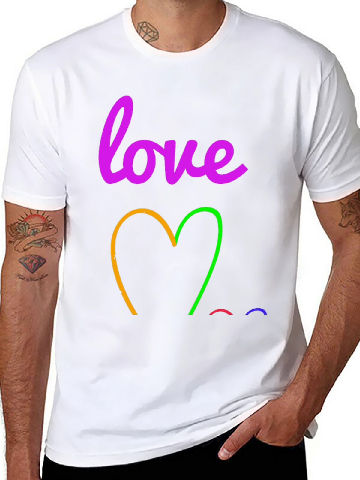 Love Heart Graphic Tee - Stylish Casual Wear