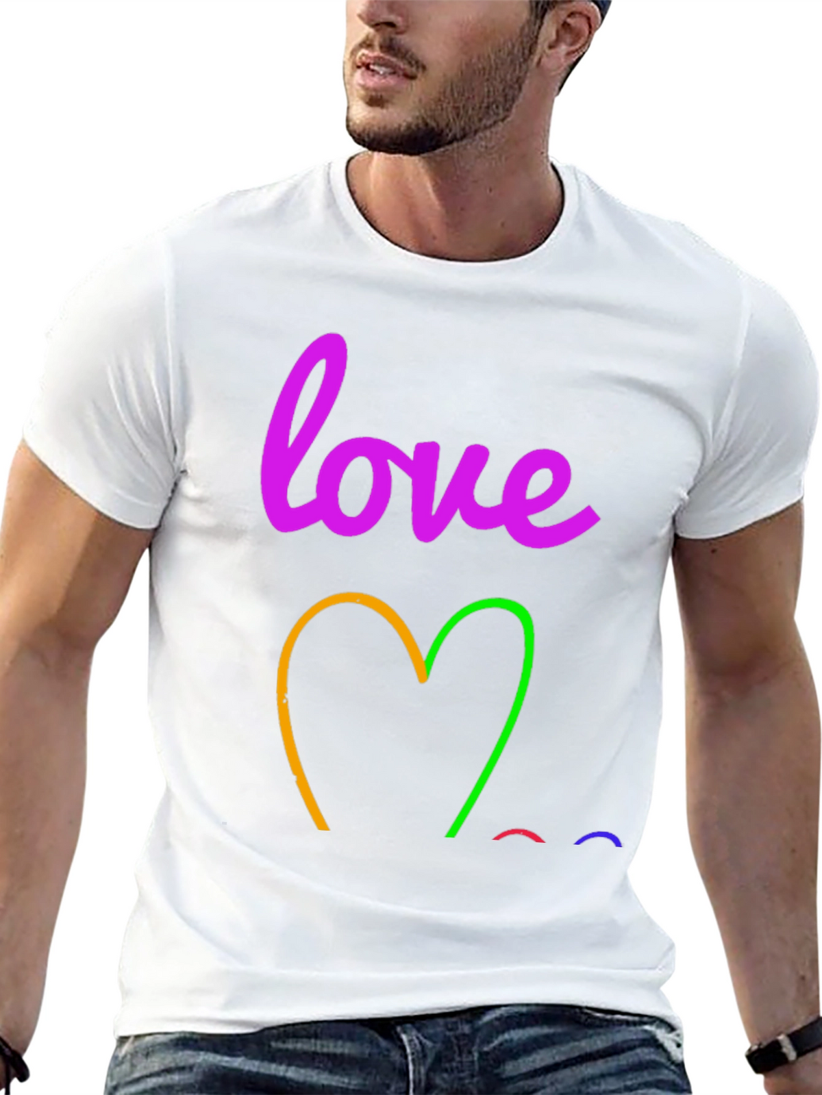 Love Heart Graphic Tee - Stylish Casual Wear