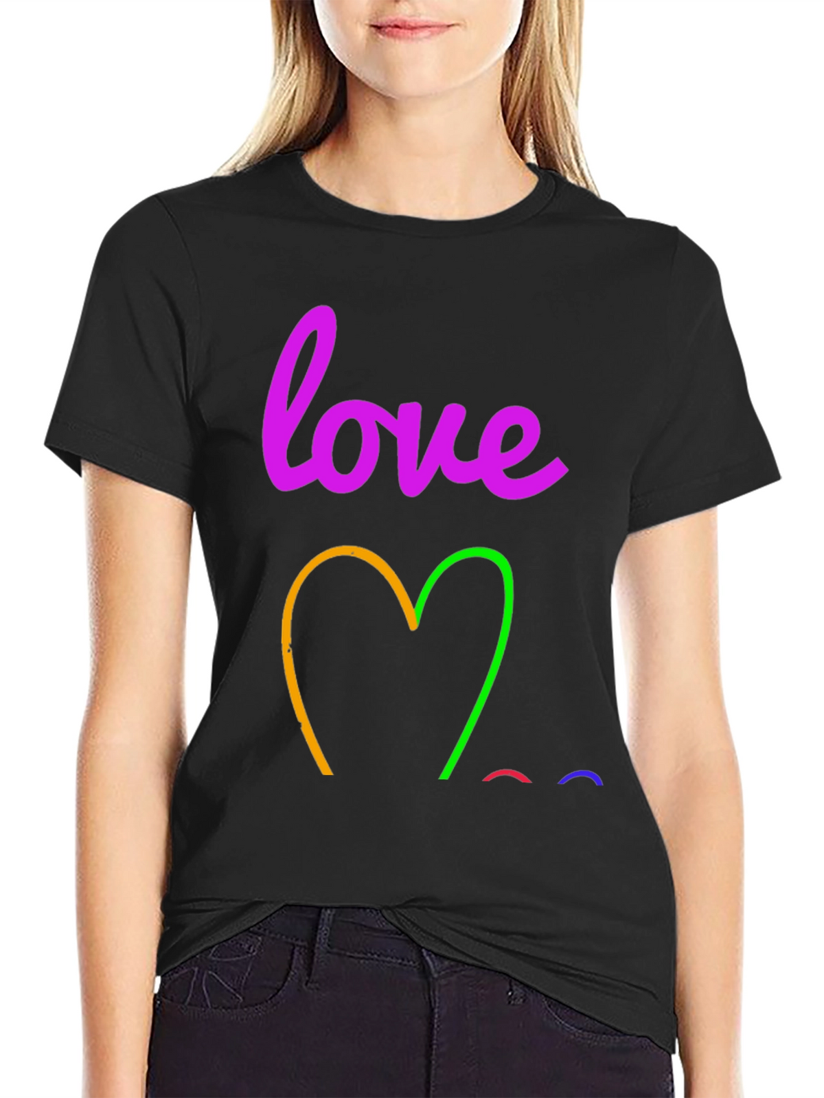 Love Heart Graphic Tee - Stylish Casual Wear