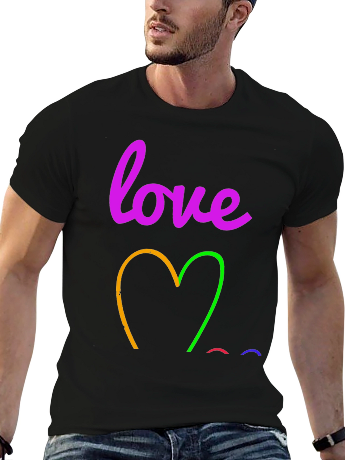 Love Heart Graphic Tee - Stylish Casual Wear