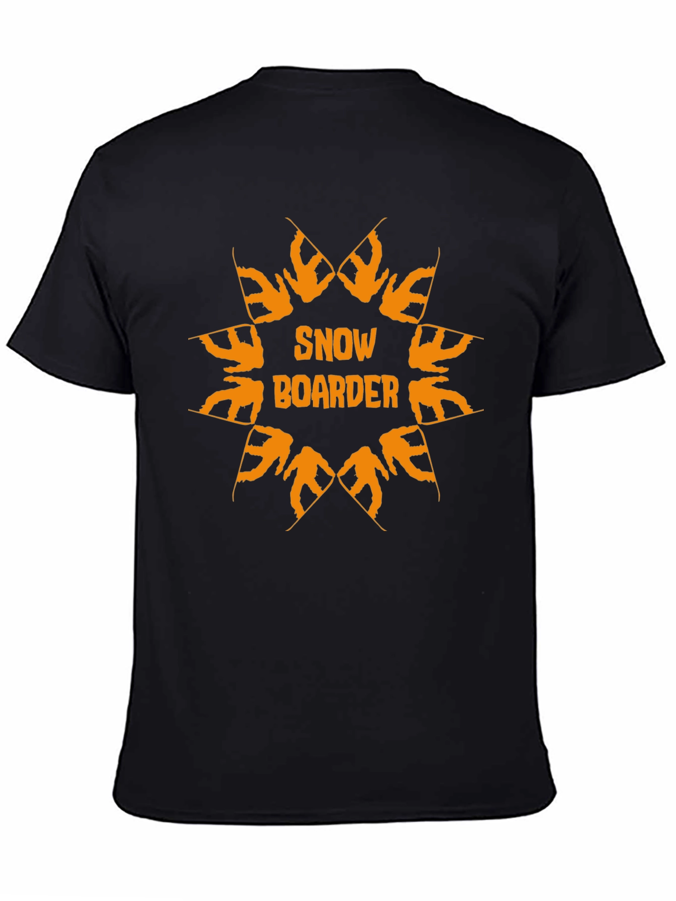 Snowboarder Graphic Print Black T-Shirt