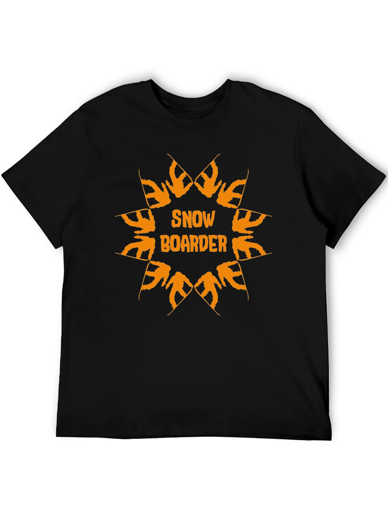 Snowboarder Graphic Print Black T-Shirt