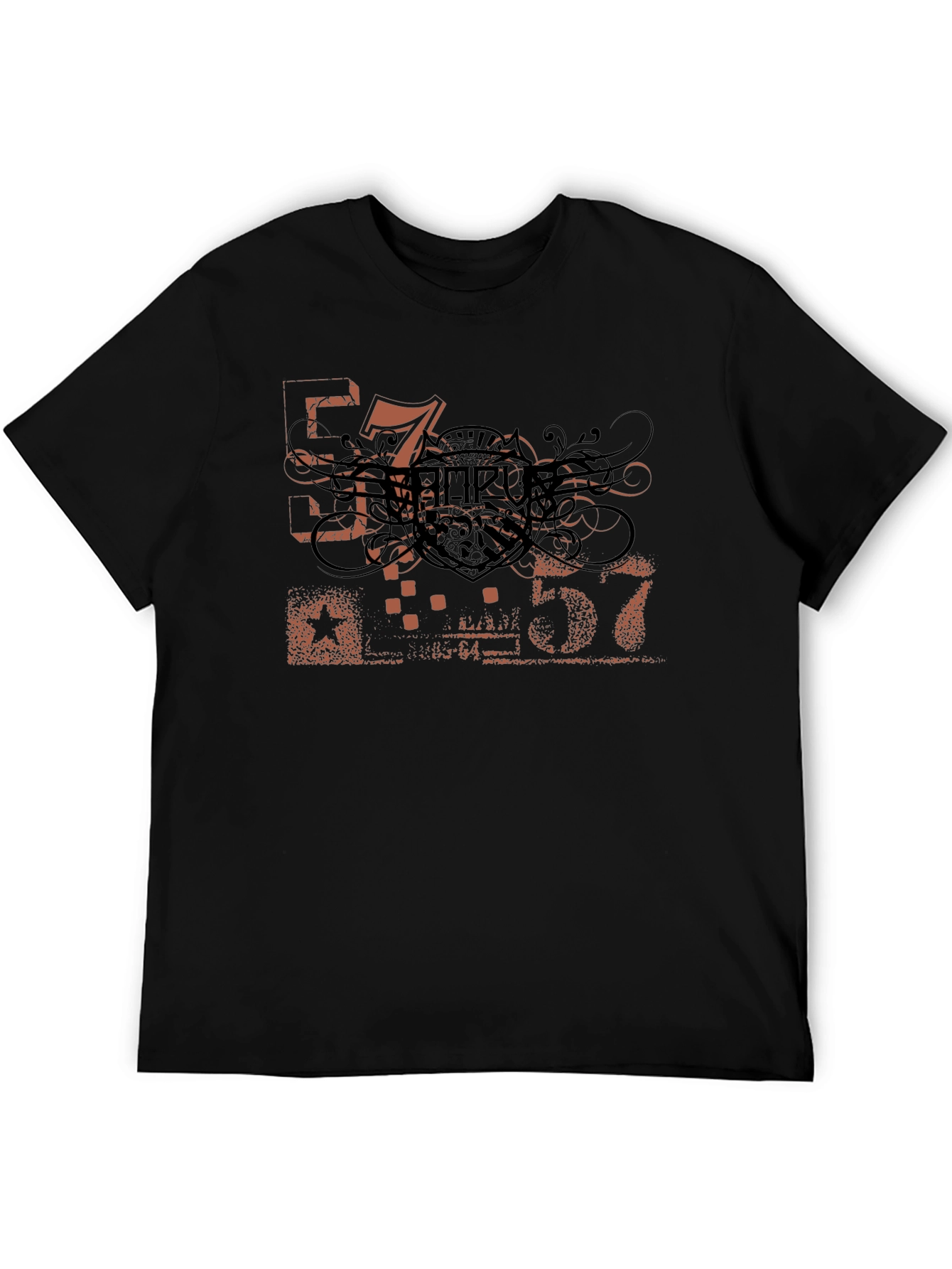 Mens Black Graphic Tee - Urban Style