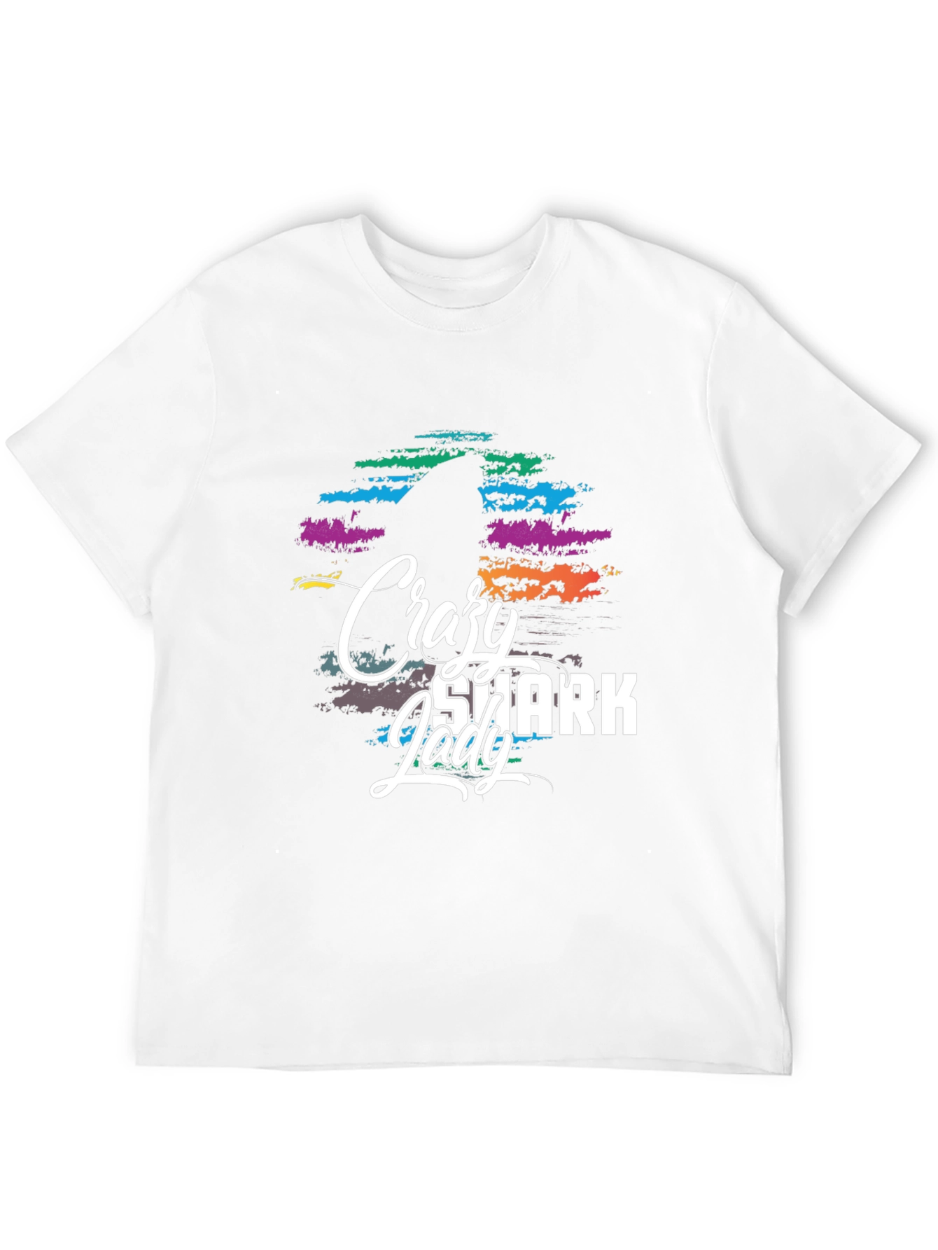 Crazy Shark Lady Graphic Tee - Black T-Shirt