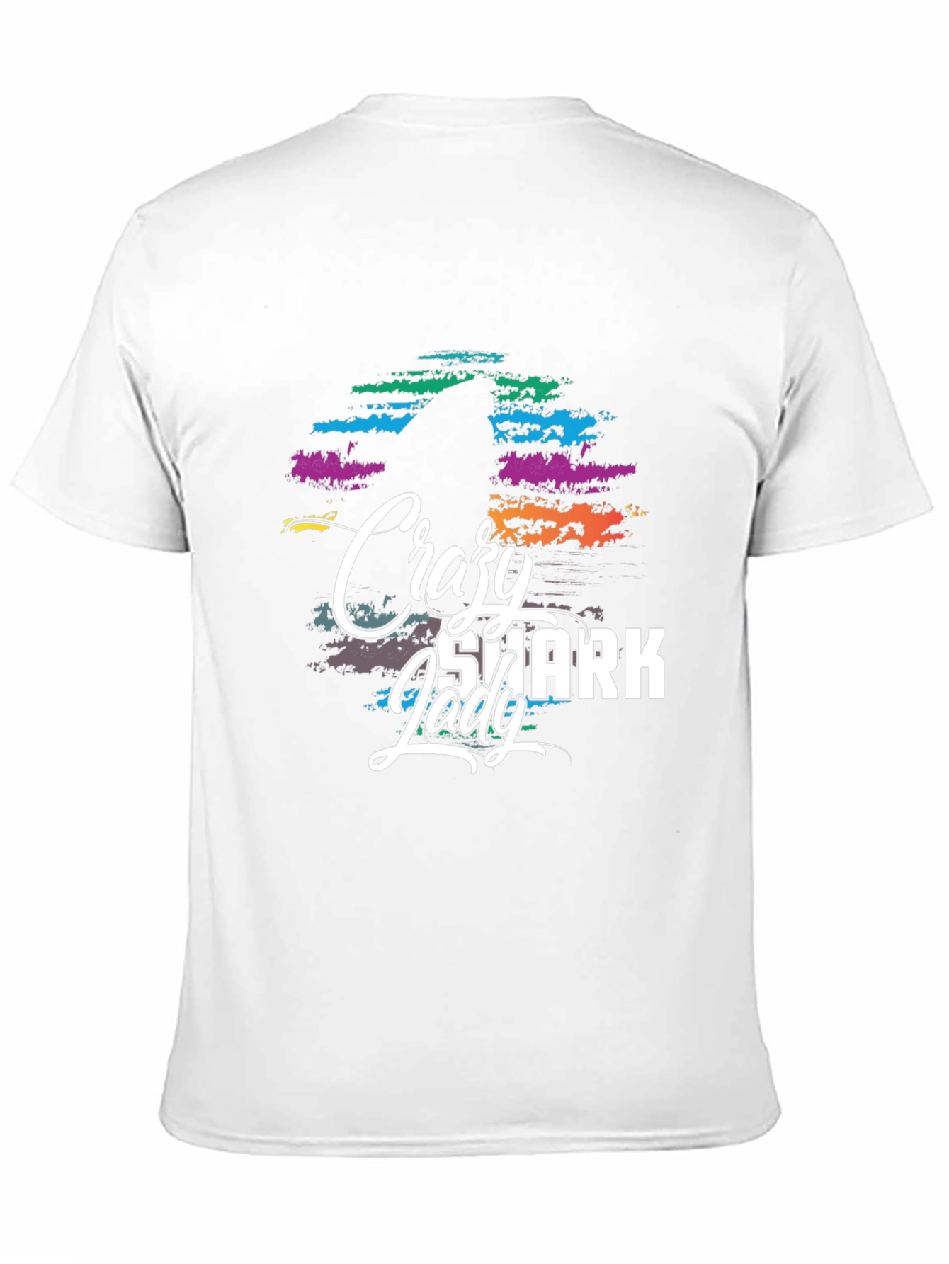 Crazy Shark Lady Graphic Tee - Black T-Shirt