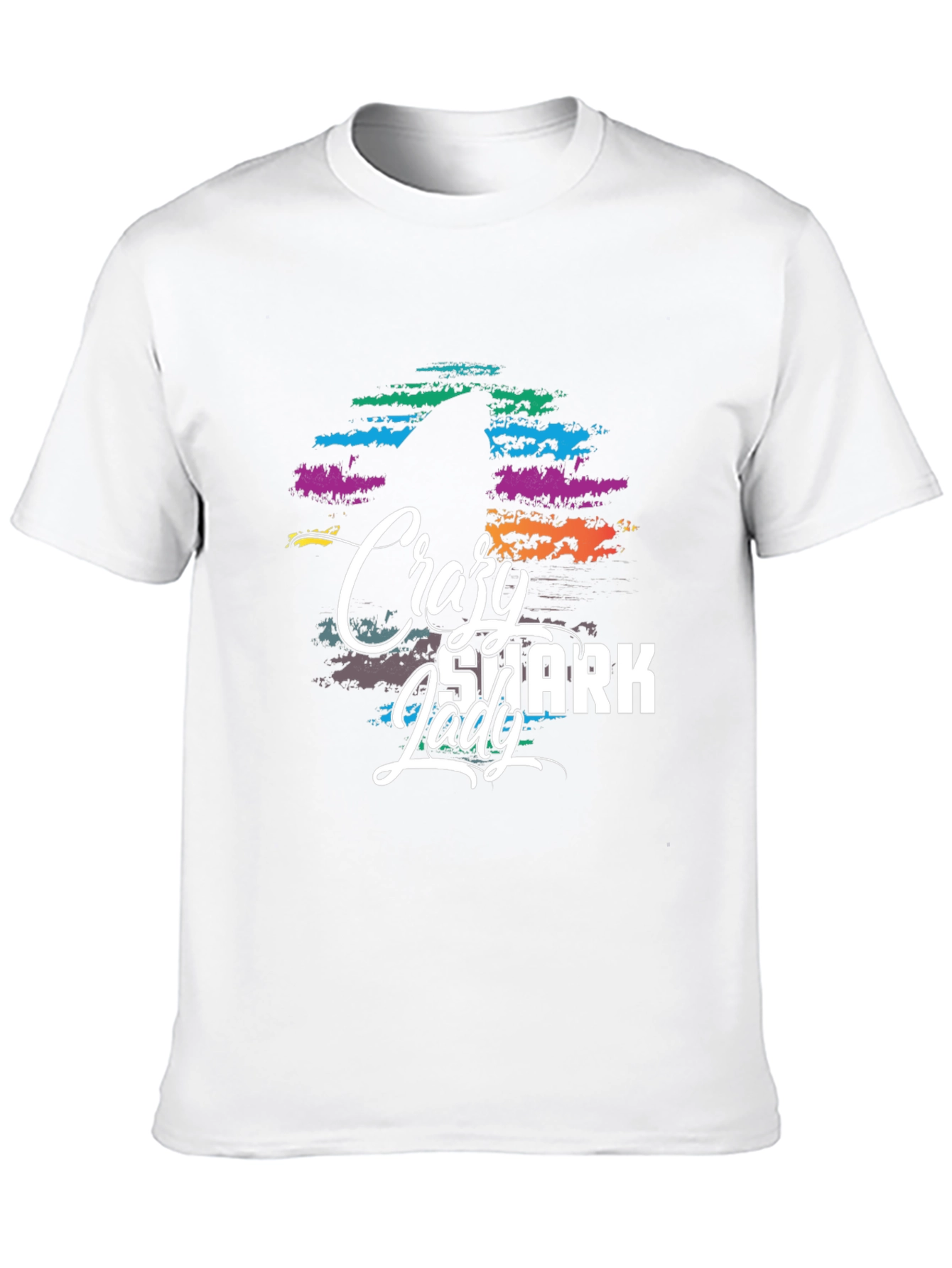 Crazy Shark Lady Graphic Tee - Black T-Shirt