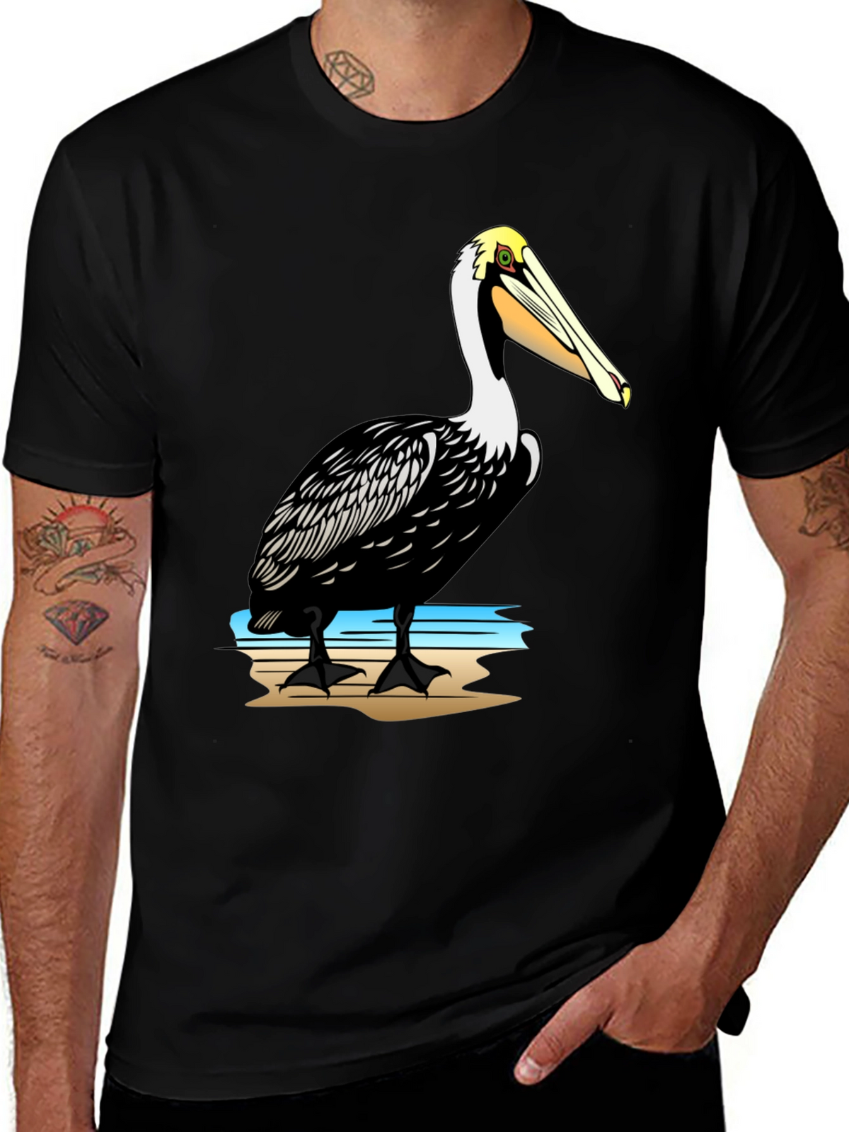 Pelican Graphic Print Black T-Shirt