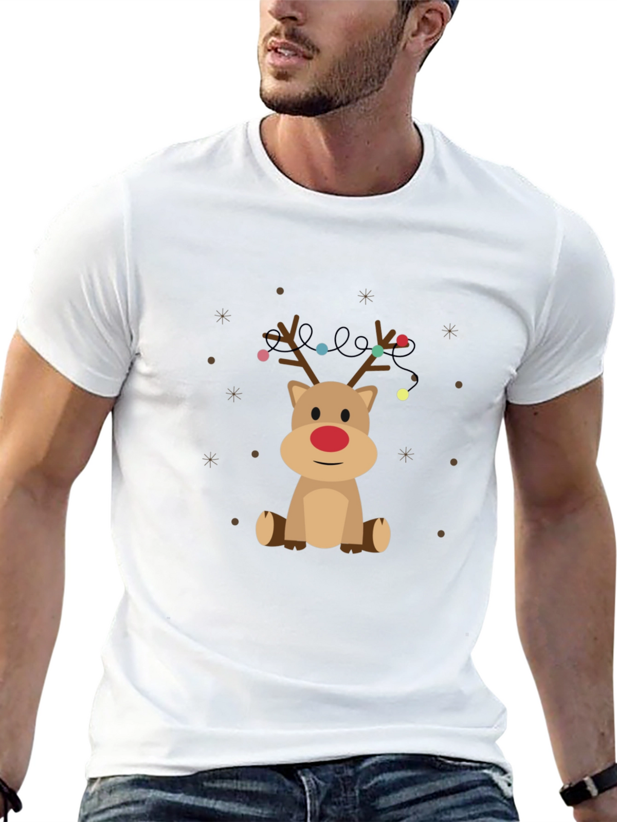 Festive Reindeer T-Shirt - Holiday Cheer