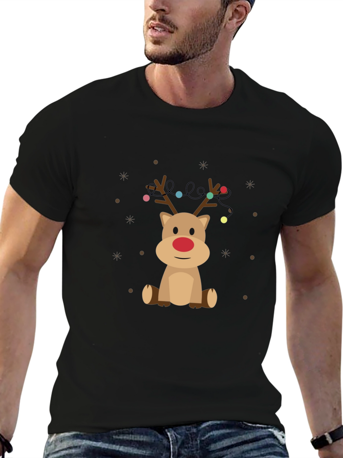 Festive Reindeer T-Shirt - Holiday Cheer