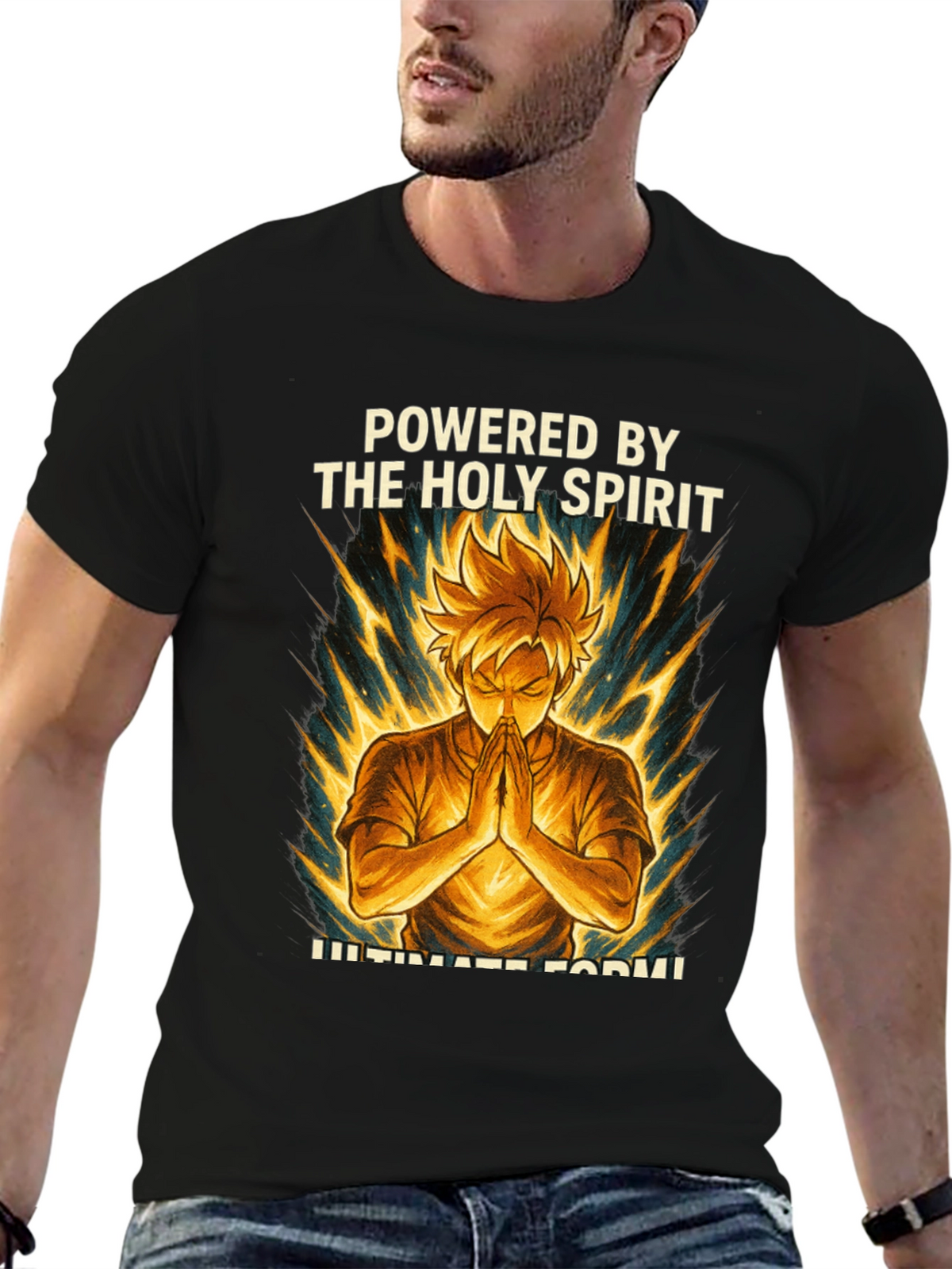 Powered by The Holy Spirit Anime Style T-Shirt