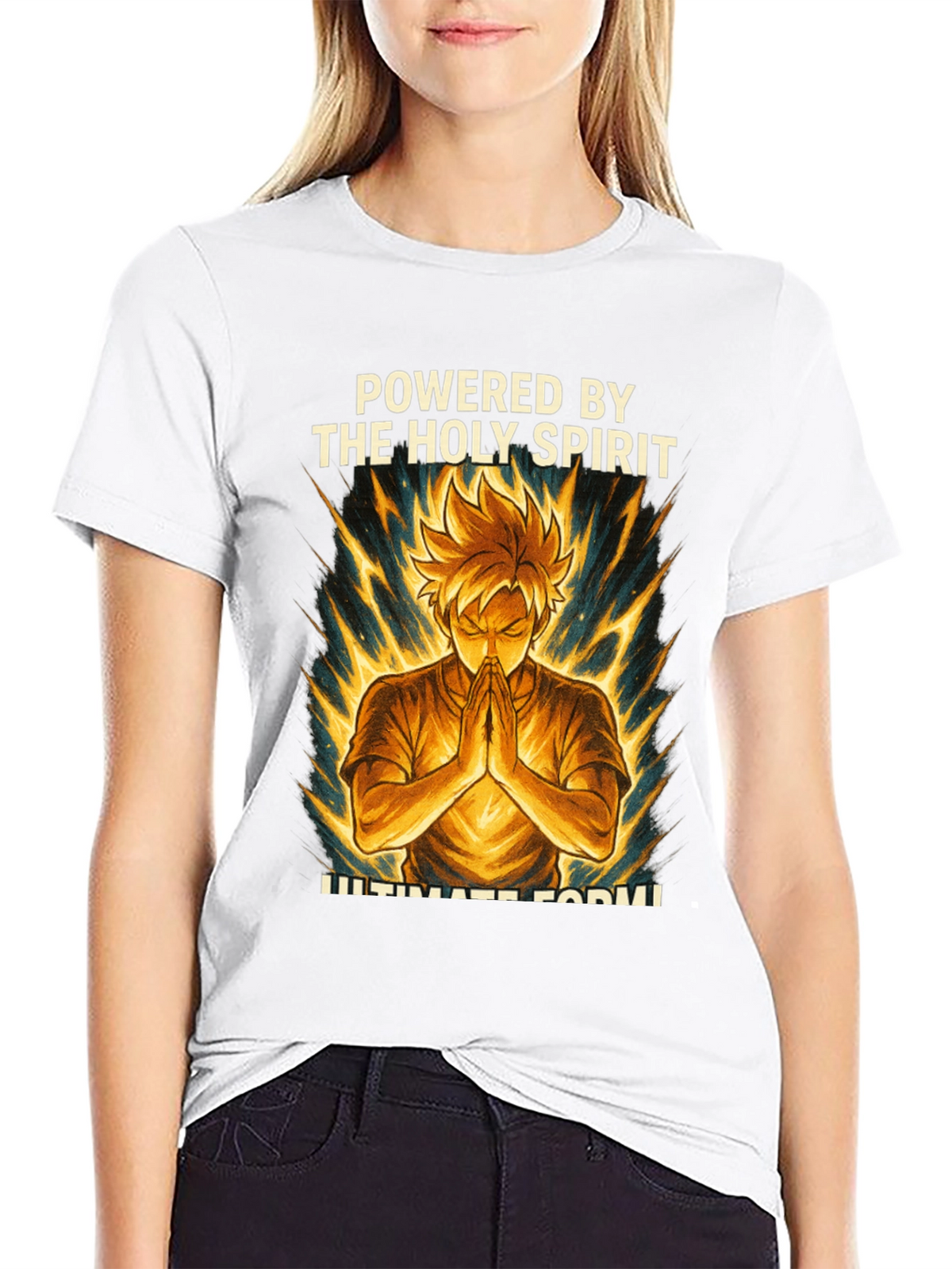 Powered by The Holy Spirit Anime Style T-Shirt