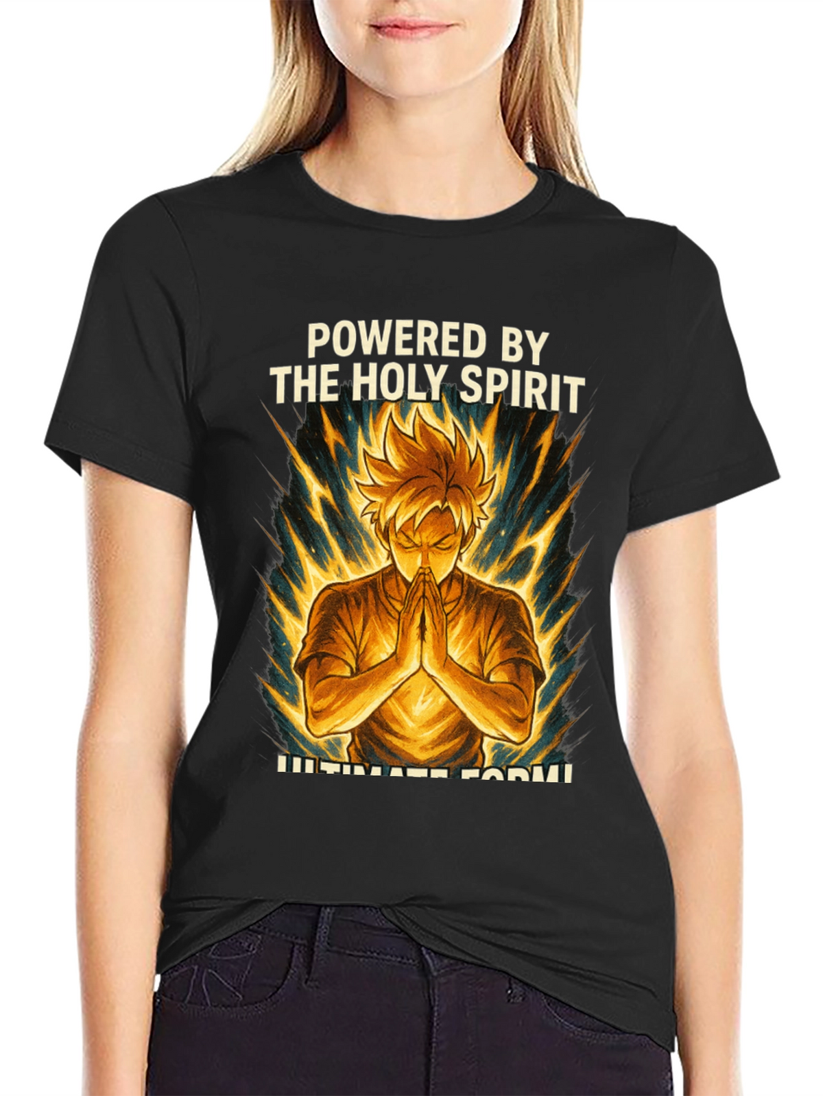 Powered by The Holy Spirit Anime Style T-Shirt