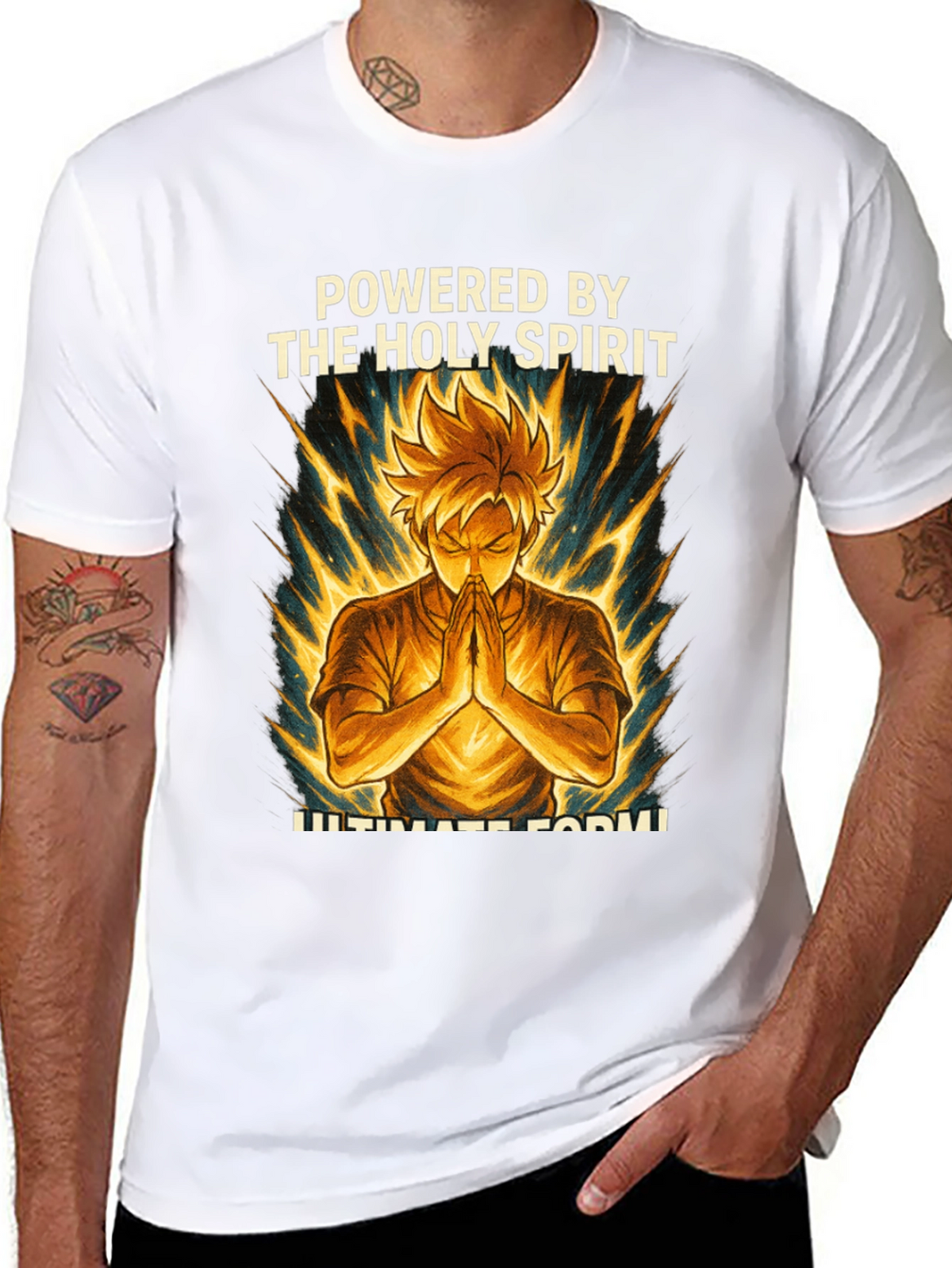 Powered by The Holy Spirit Anime Style T-Shirt