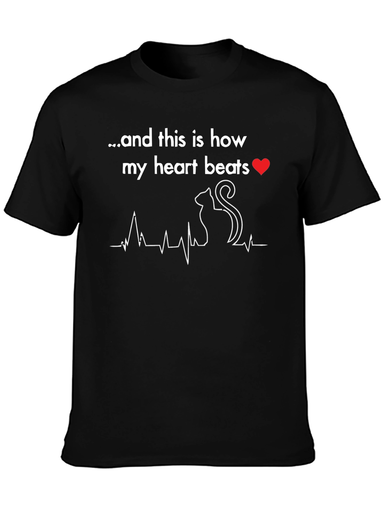 Cat Lover Heartbeat T-Shirt