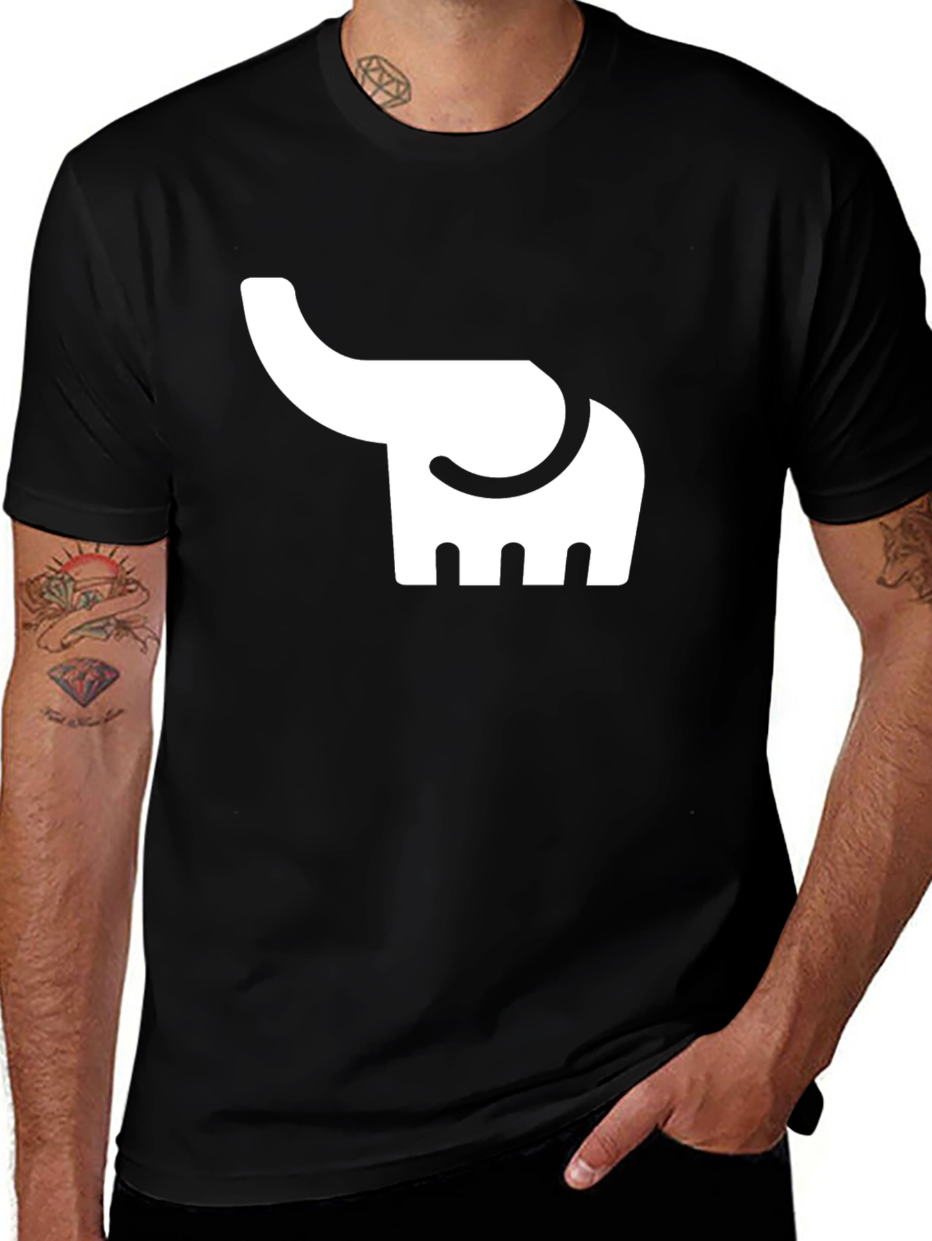 Elephant Graphic Tee - Unisex Black T-Shirt