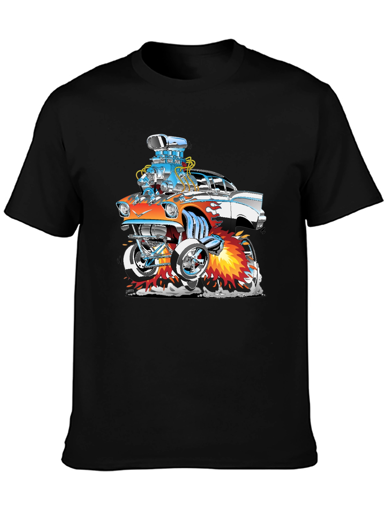 Cartoon Hot Rod Graphic T-Shirt