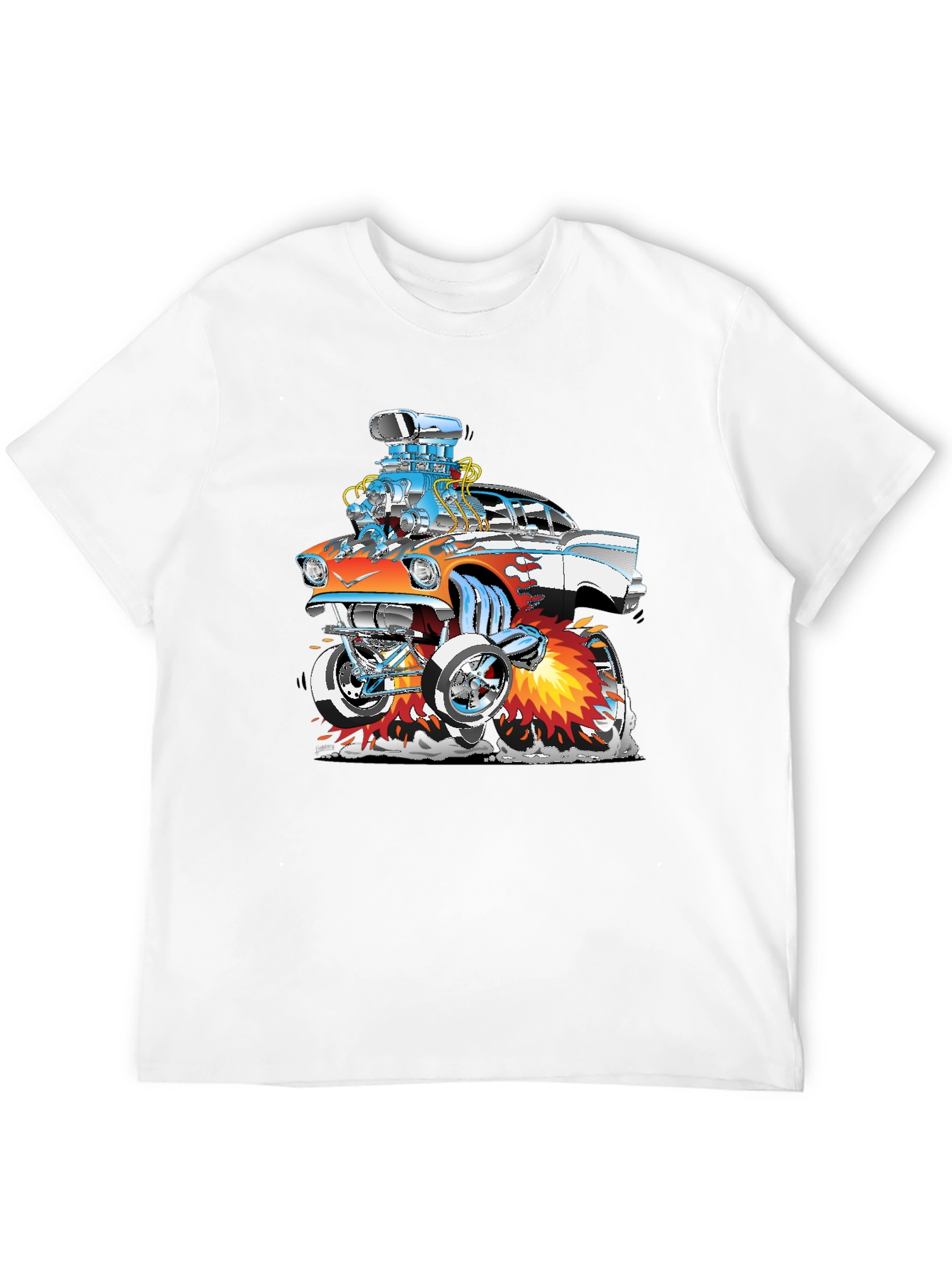 Cartoon Hot Rod Graphic T-Shirt
