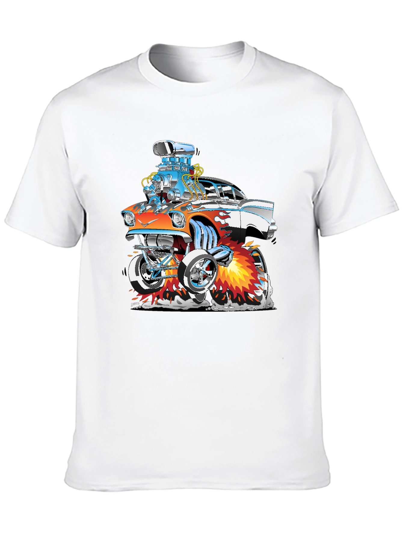 Cartoon Hot Rod Graphic T-Shirt