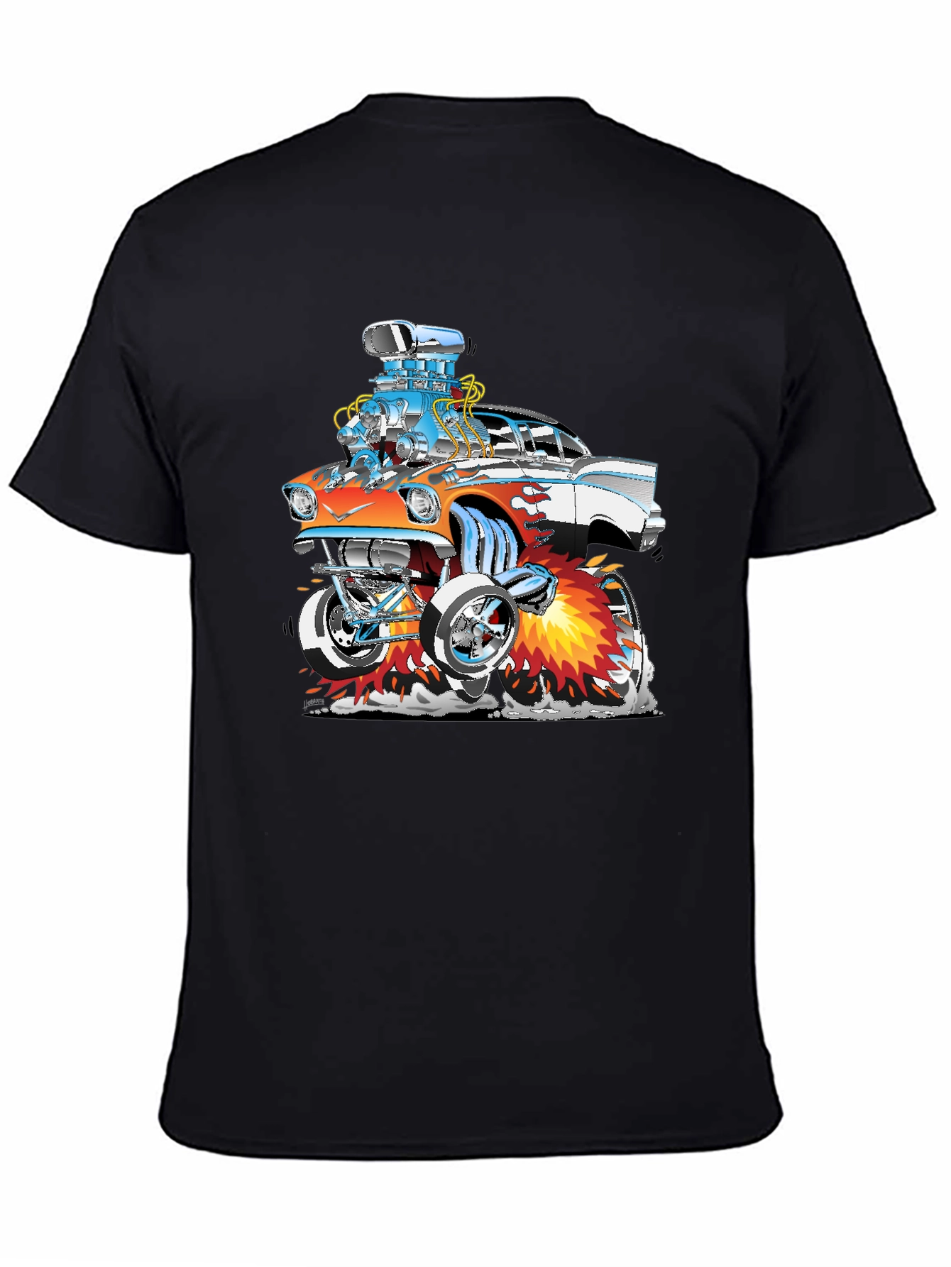 Cartoon Hot Rod Graphic T-Shirt