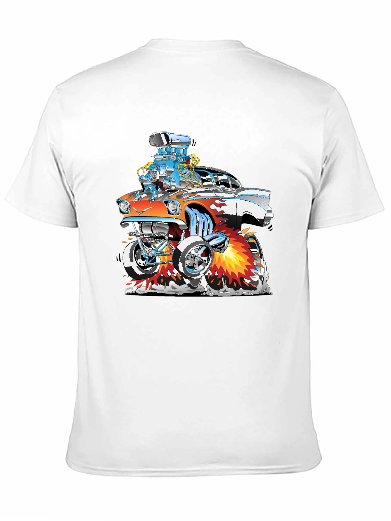 Cartoon Hot Rod Graphic T-Shirt