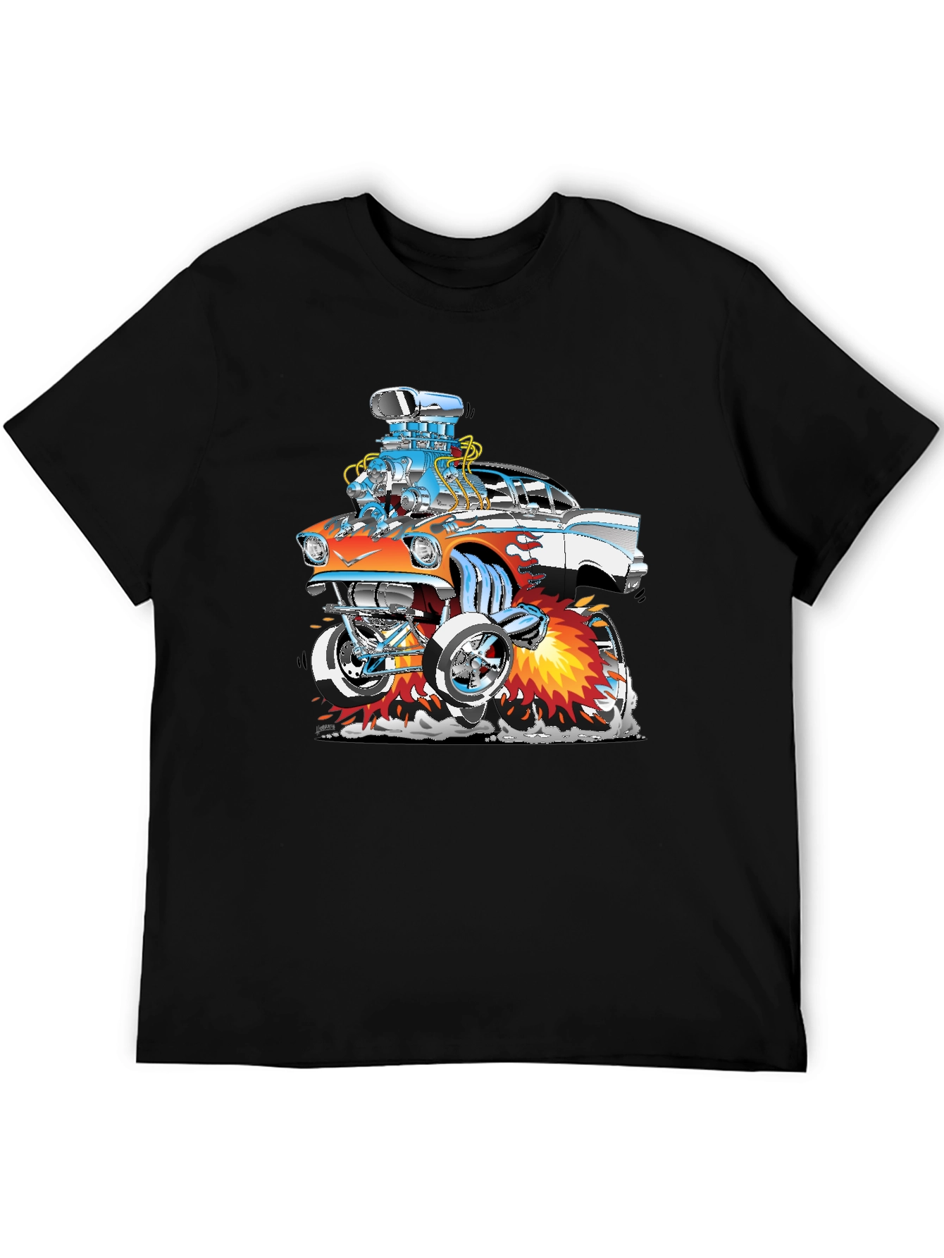 Cartoon Hot Rod Graphic T-Shirt