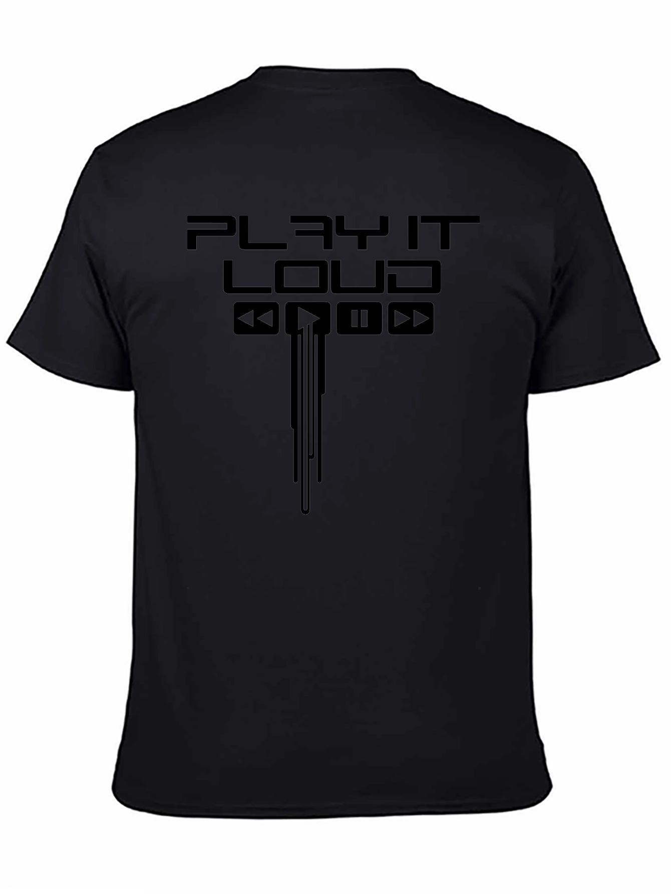 Play It Loud Graphic Tee - Black Cotton Blend