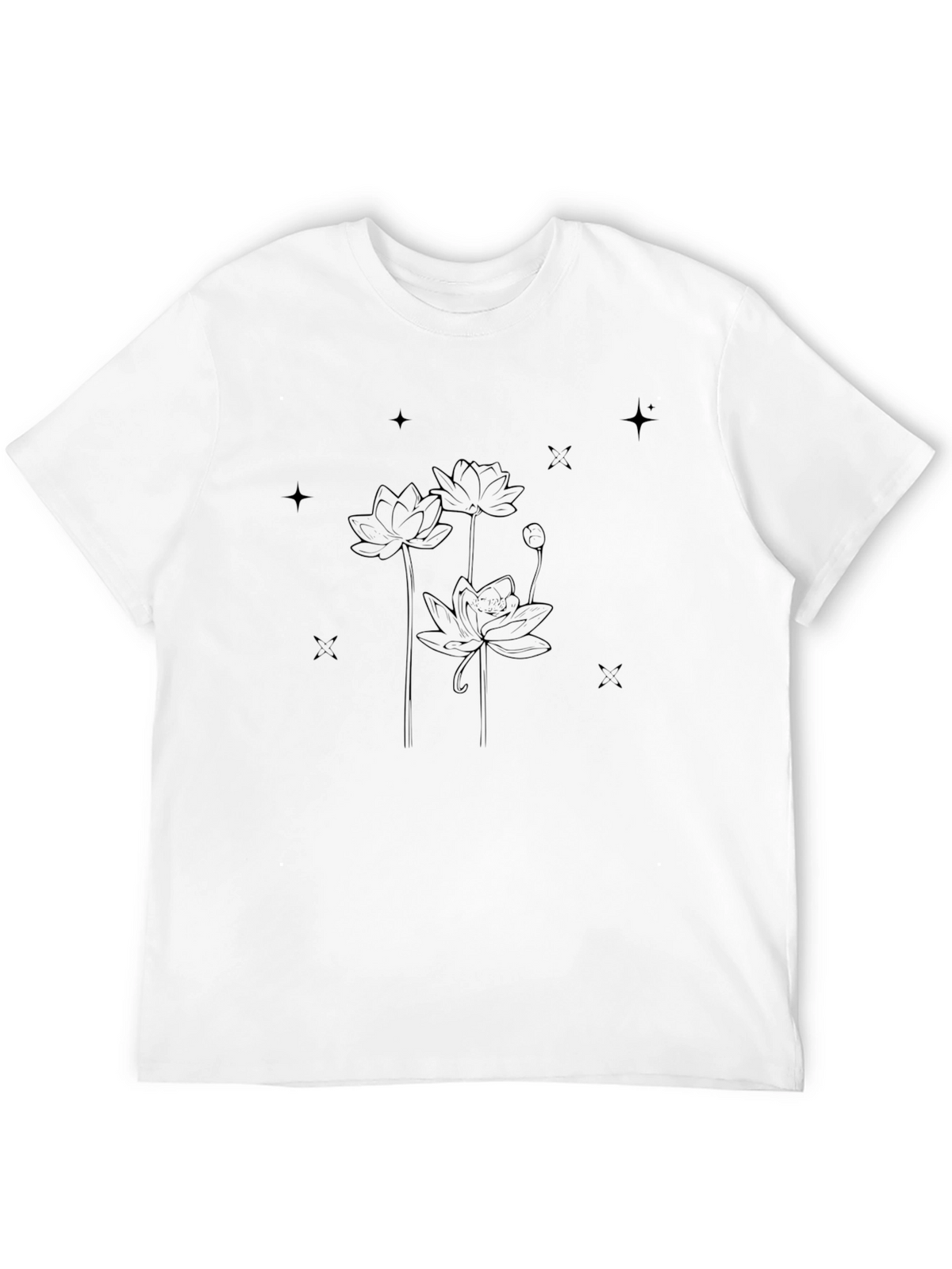 Minimalist Lotus Graphic Black Tee
