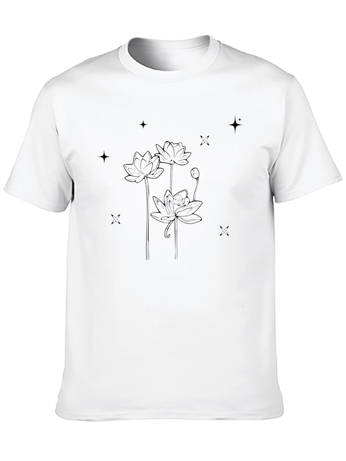 Minimalist Lotus Graphic Black Tee