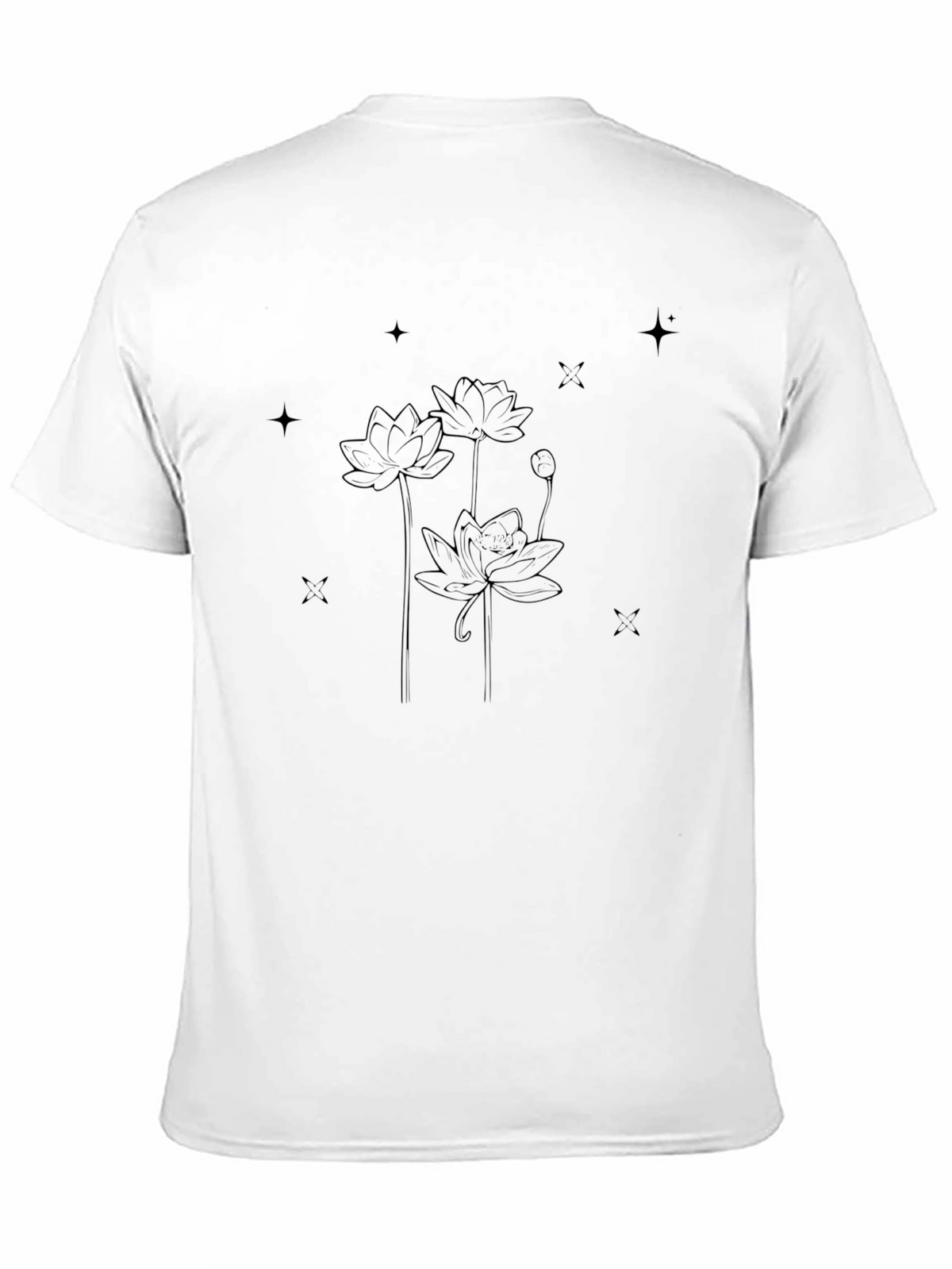 Minimalist Lotus Graphic Black Tee