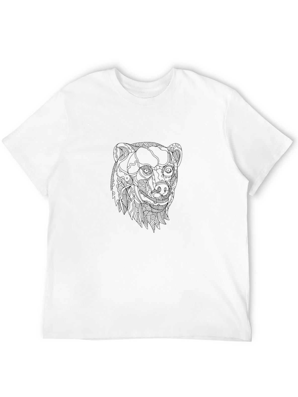 Mens Black T-Shirt with Bear Graphic