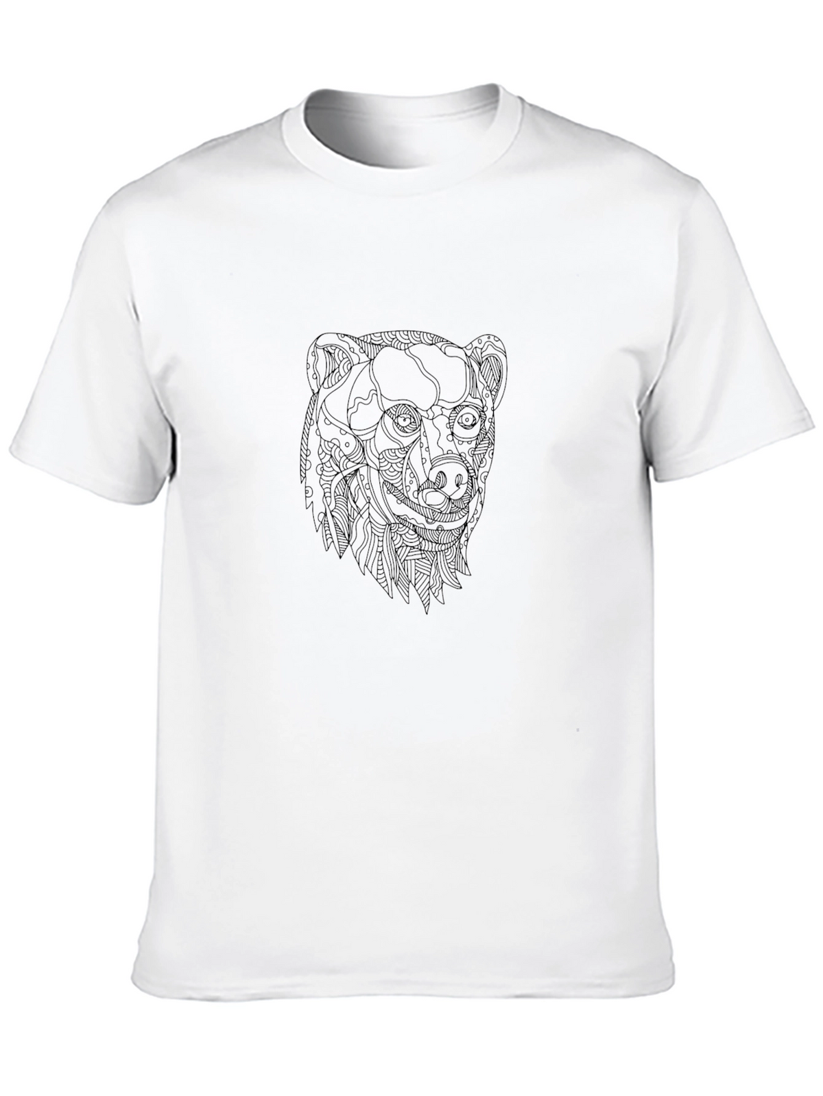 Mens Black T-Shirt with Bear Graphic