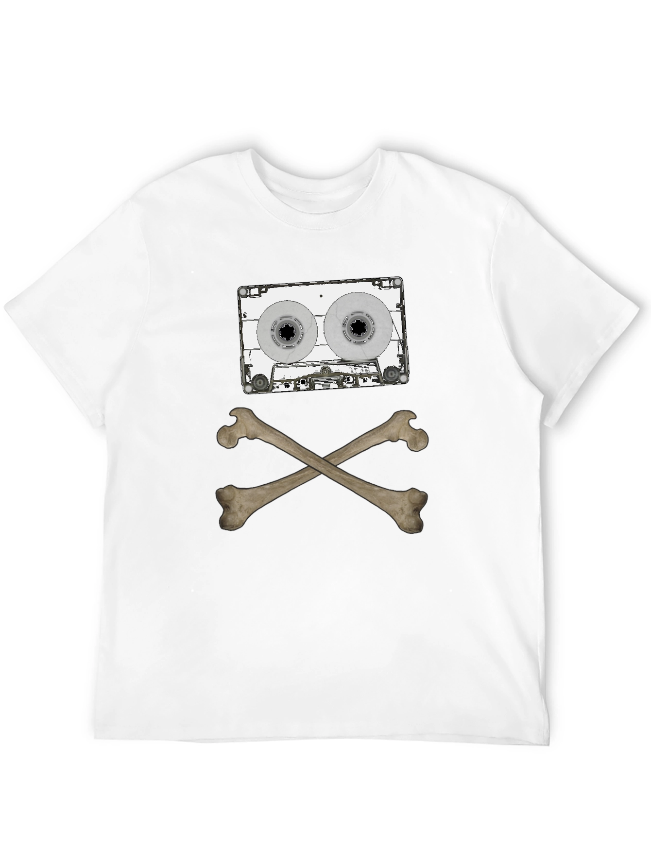 Cassette Bones T-Shirt - Rock & Roll Pirate Style