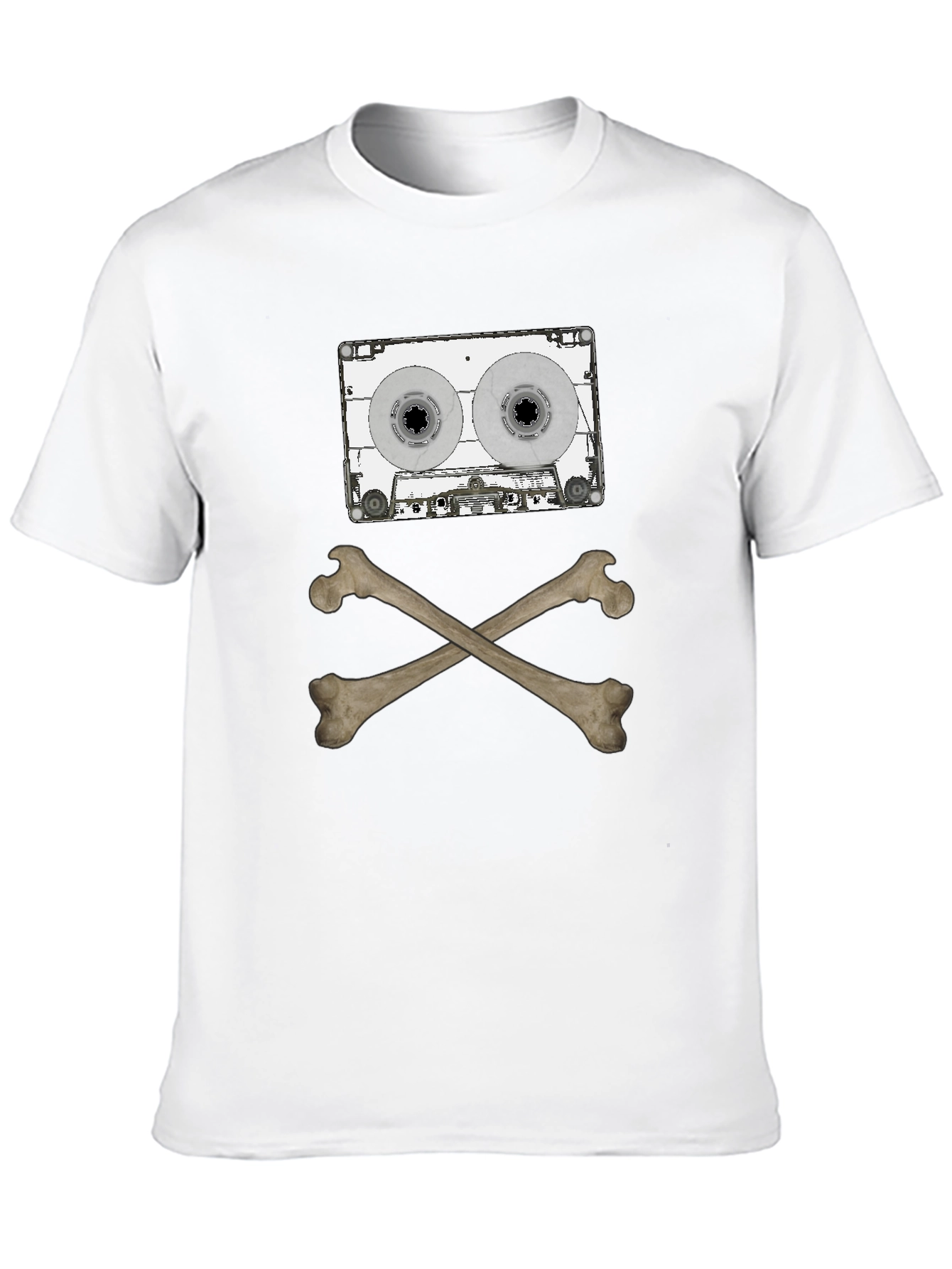 Cassette Bones T-Shirt - Rock & Roll Pirate Style