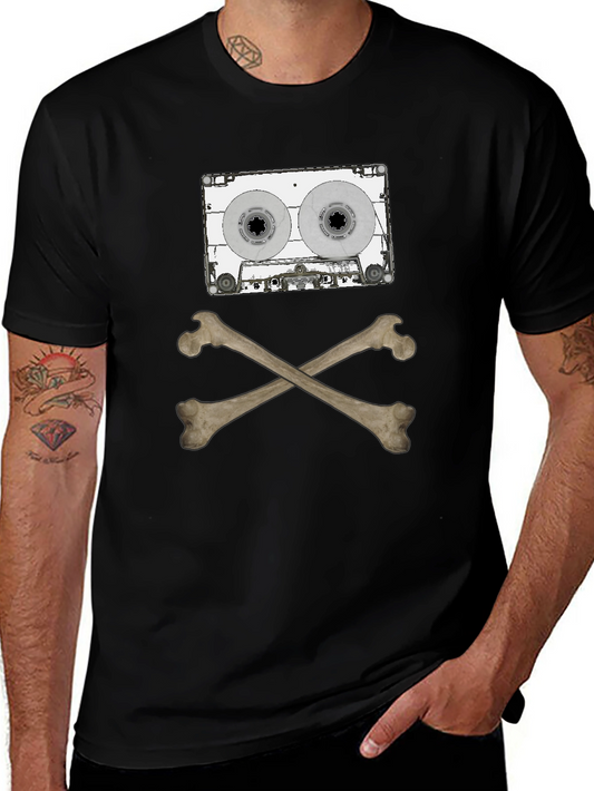 Cassette Bones T-Shirt - Rock & Roll Pirate Style
