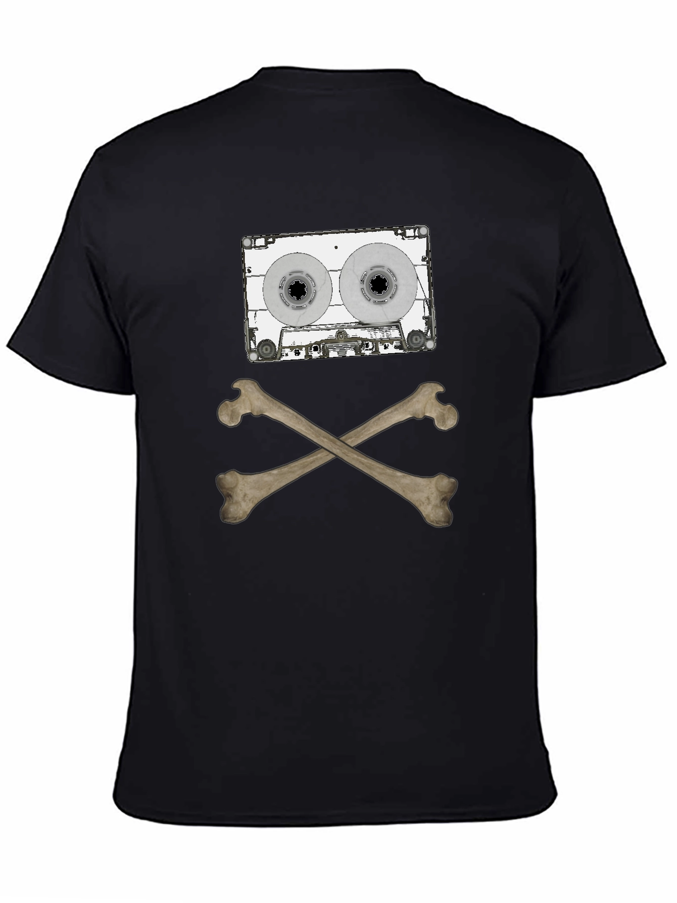 Cassette Bones T-Shirt - Rock & Roll Pirate Style