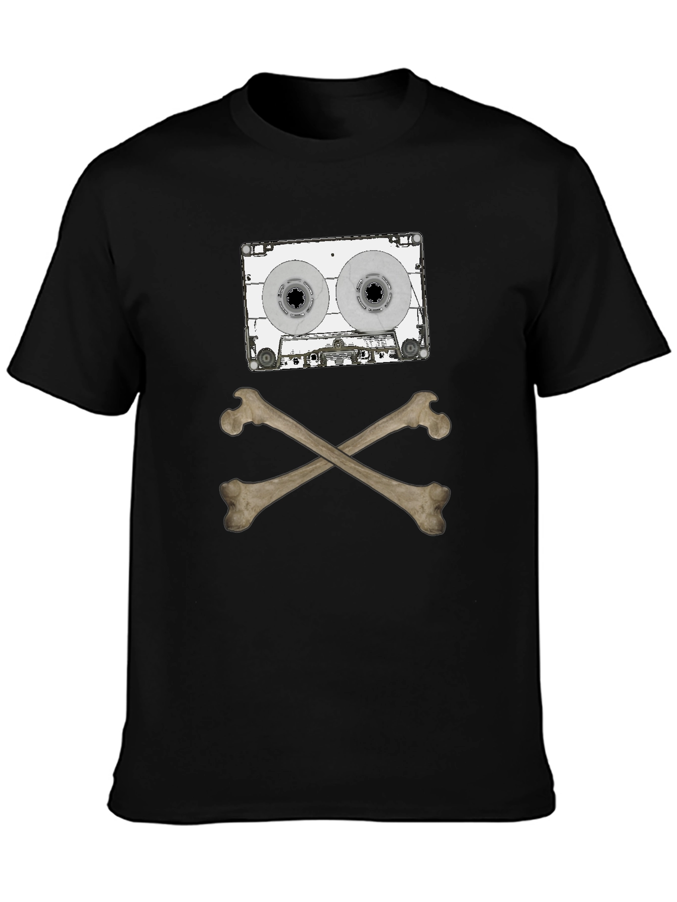 Cassette Bones T-Shirt - Rock & Roll Pirate Style