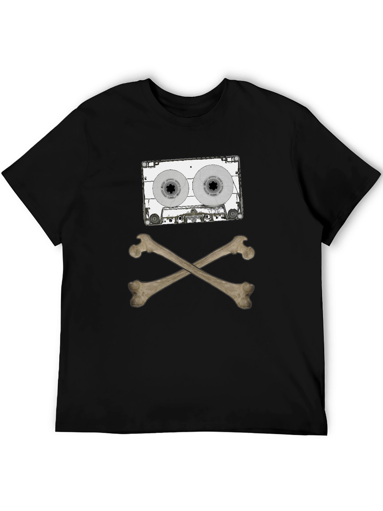 Cassette Bones T-Shirt - Rock & Roll Pirate Style