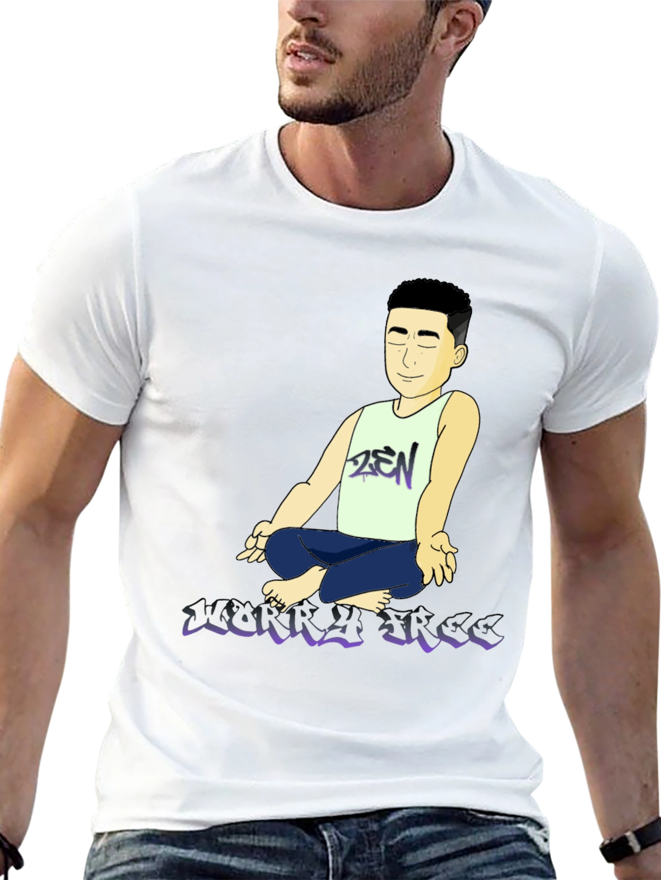 Zen Cartoon Graphic T-Shirt