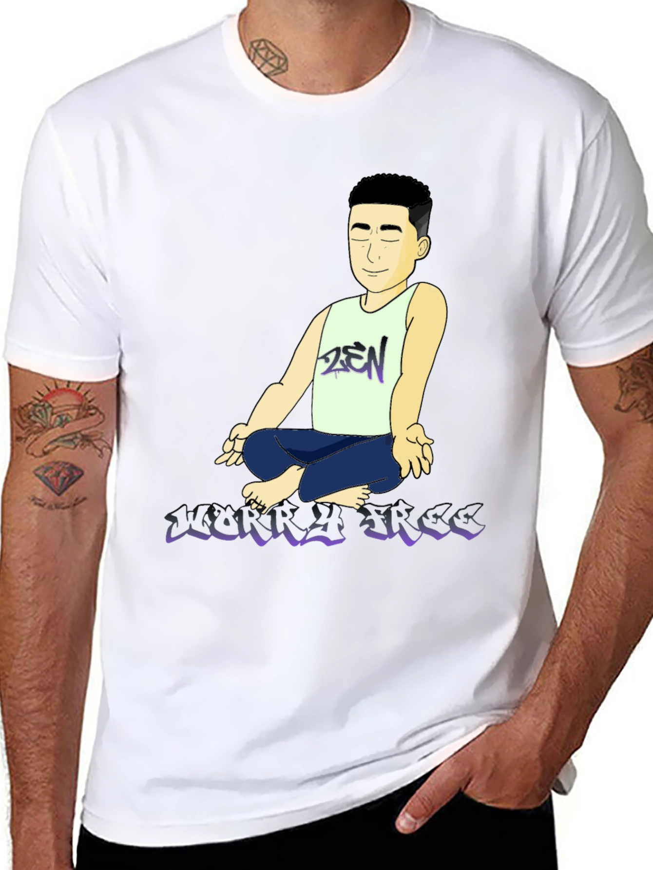 Zen Cartoon Graphic T-Shirt