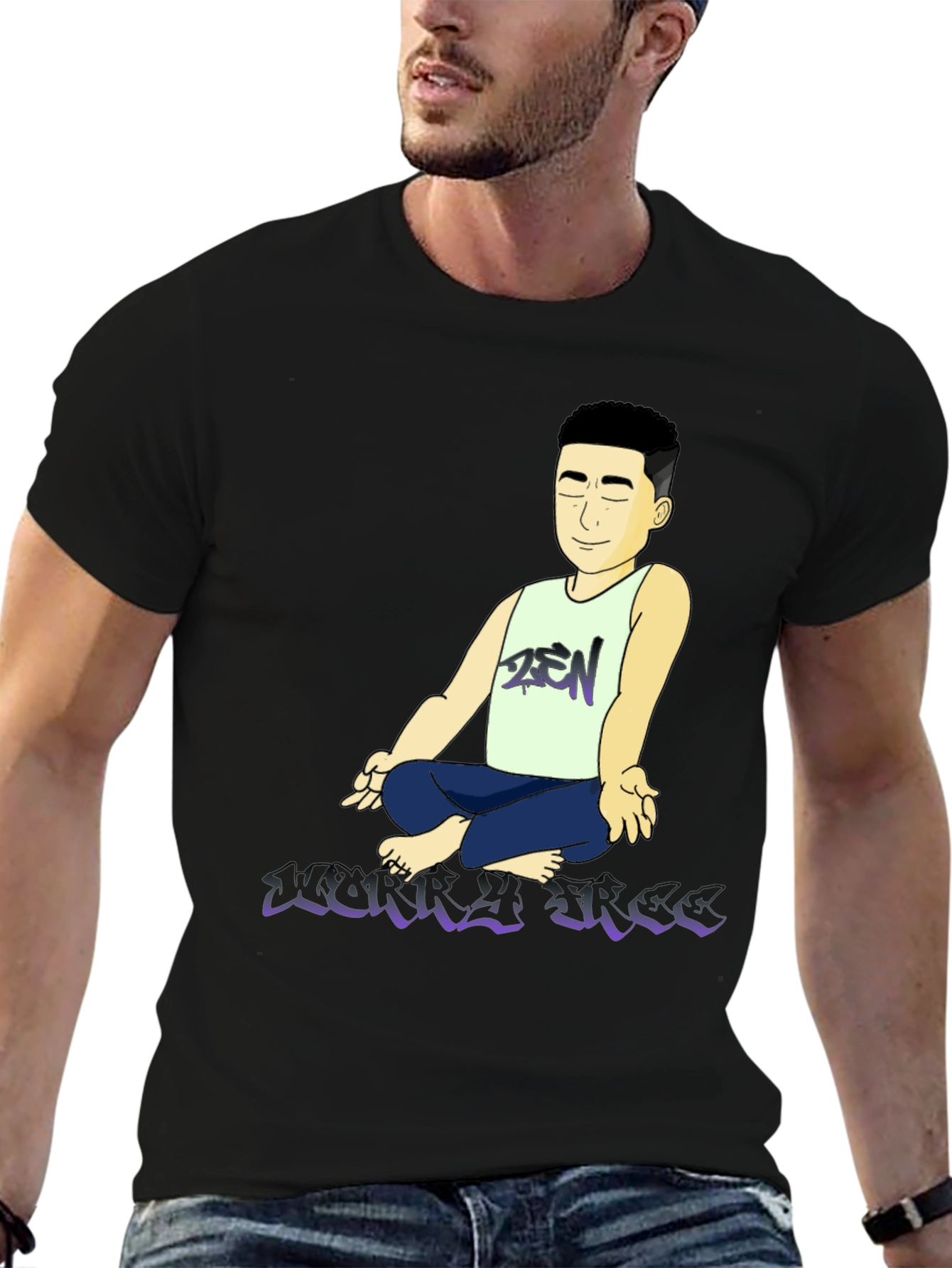 Zen Cartoon Graphic T-Shirt
