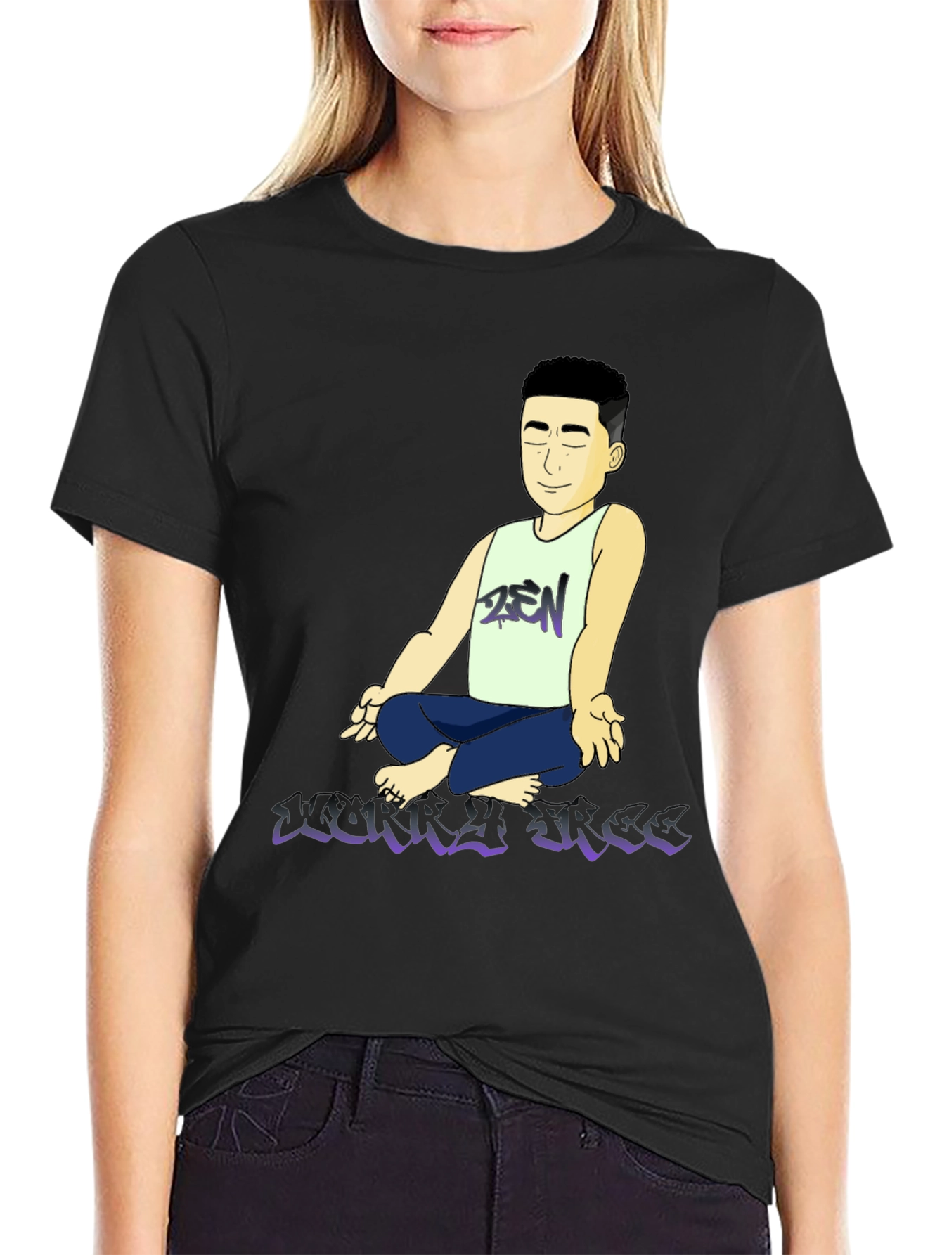 Zen Cartoon Graphic T-Shirt