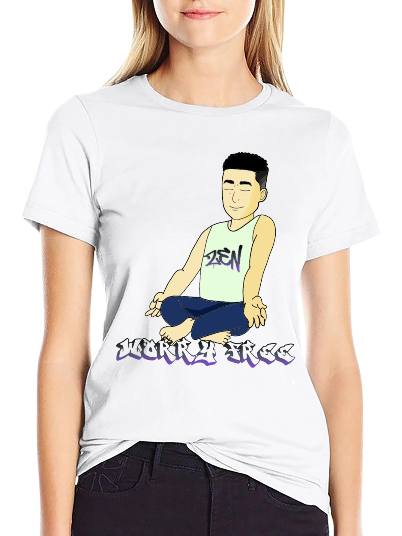 Zen Cartoon Graphic T-Shirt