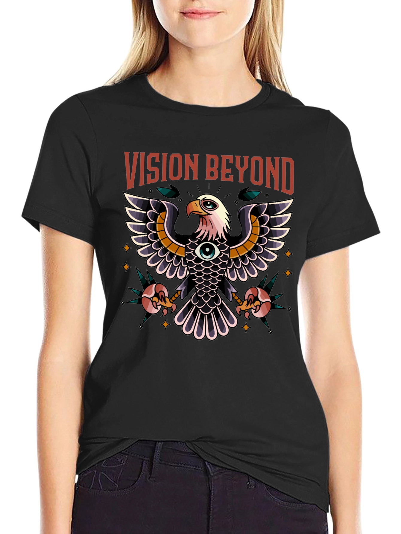 Vision Beyond Eagle Graphic Tee - Black
