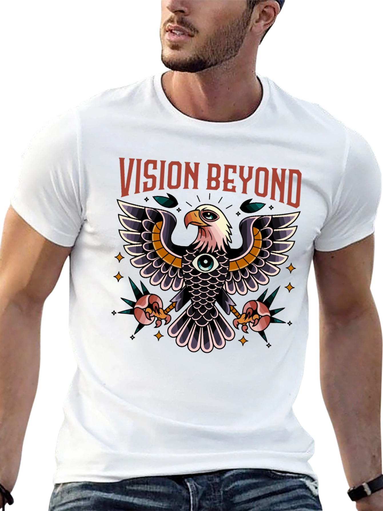 Vision Beyond Eagle Graphic Tee - Black