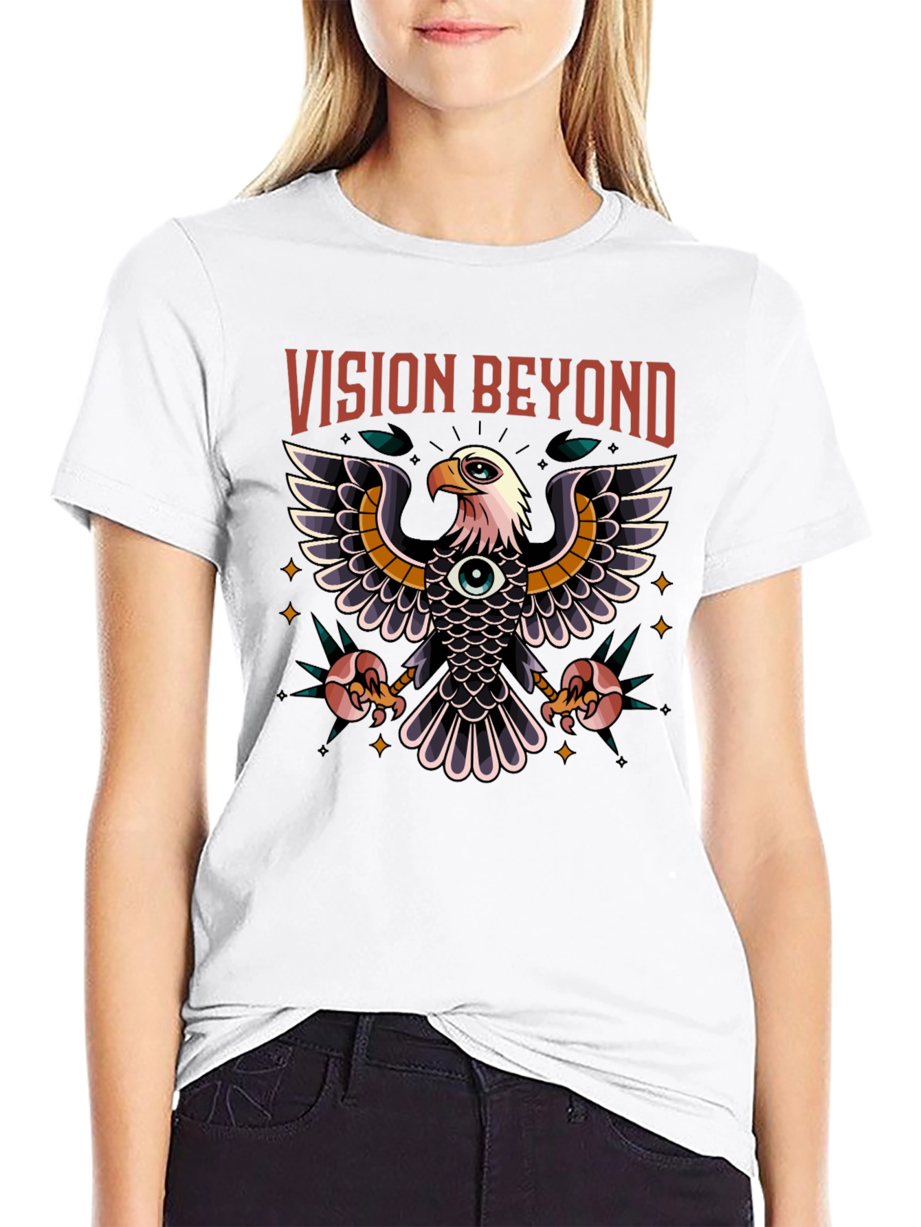 Vision Beyond Eagle Graphic Tee - Black
