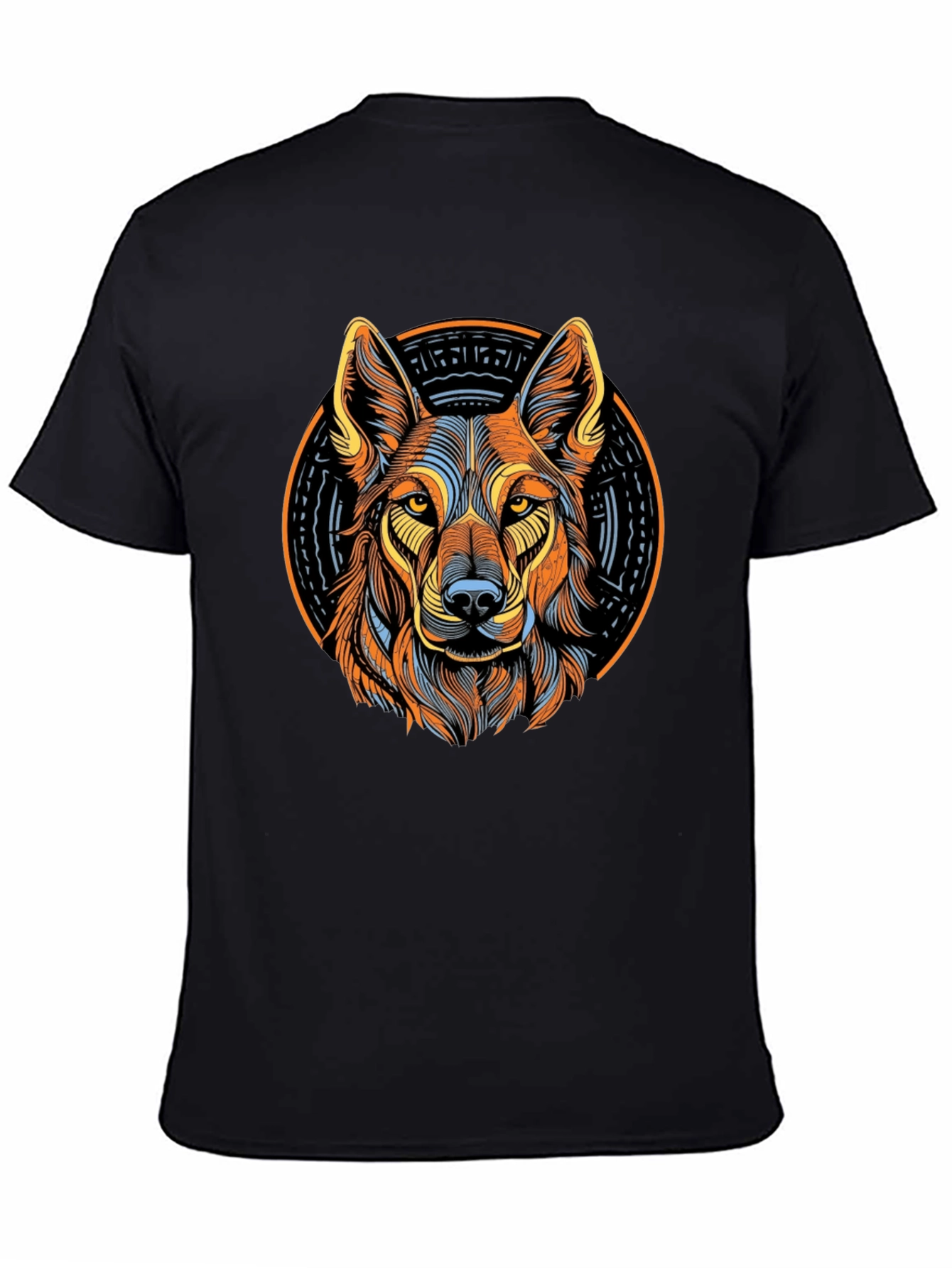 Bold Wolf Graphic Tee - Black Cotton Shirt
