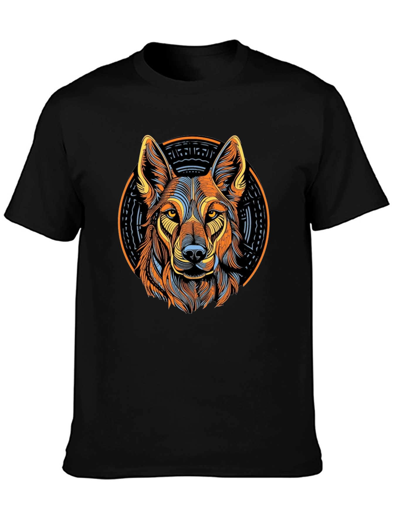 Bold Wolf Graphic Tee - Black Cotton Shirt