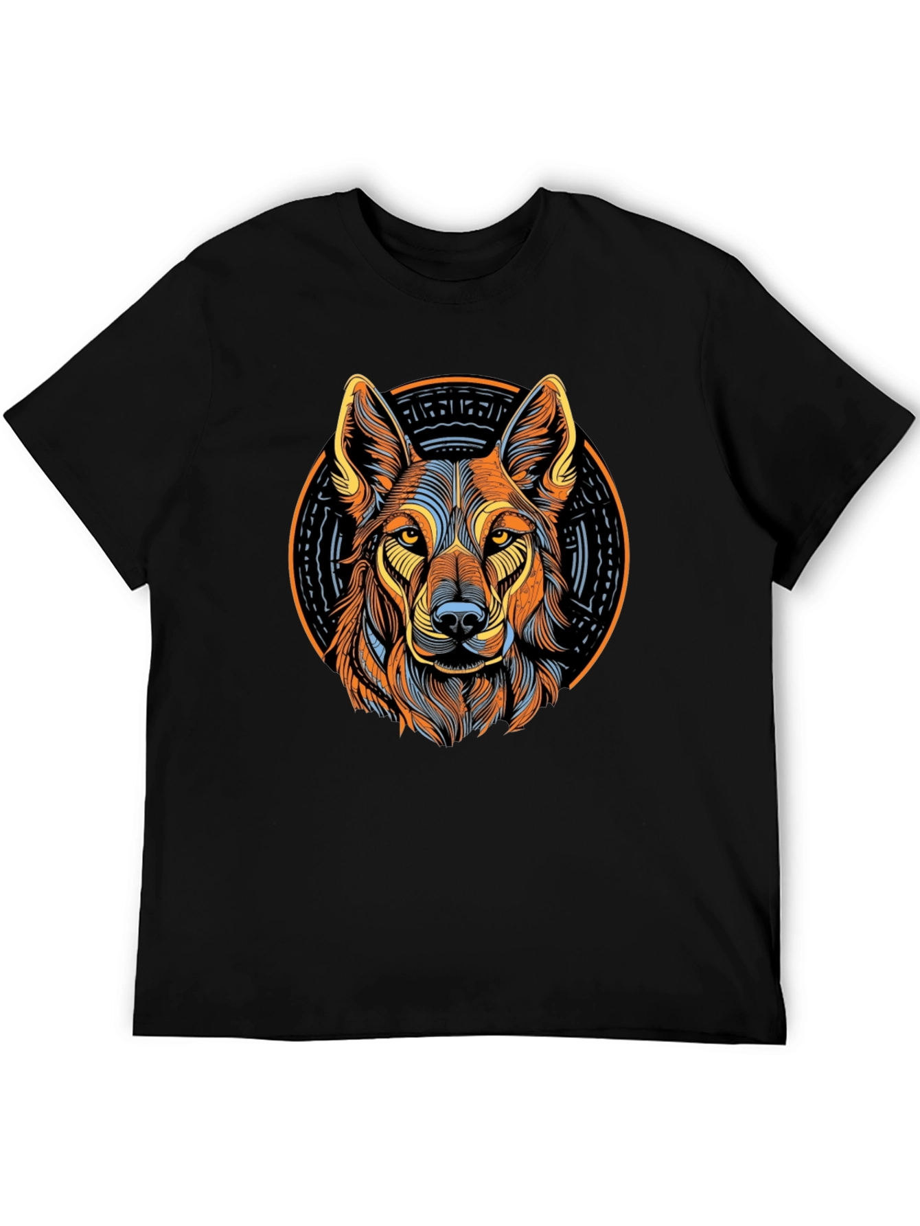Bold Wolf Graphic Tee - Black Cotton Shirt