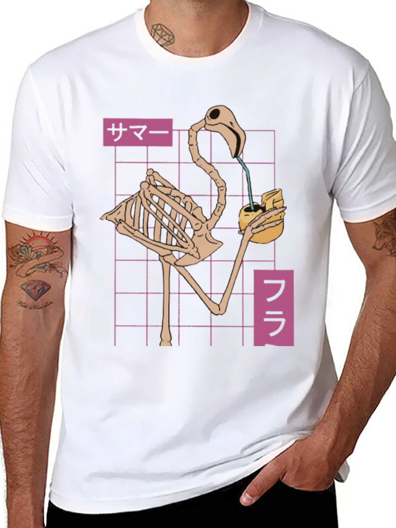 Flamingo Skeleton T-Shirt - Summer Vibes