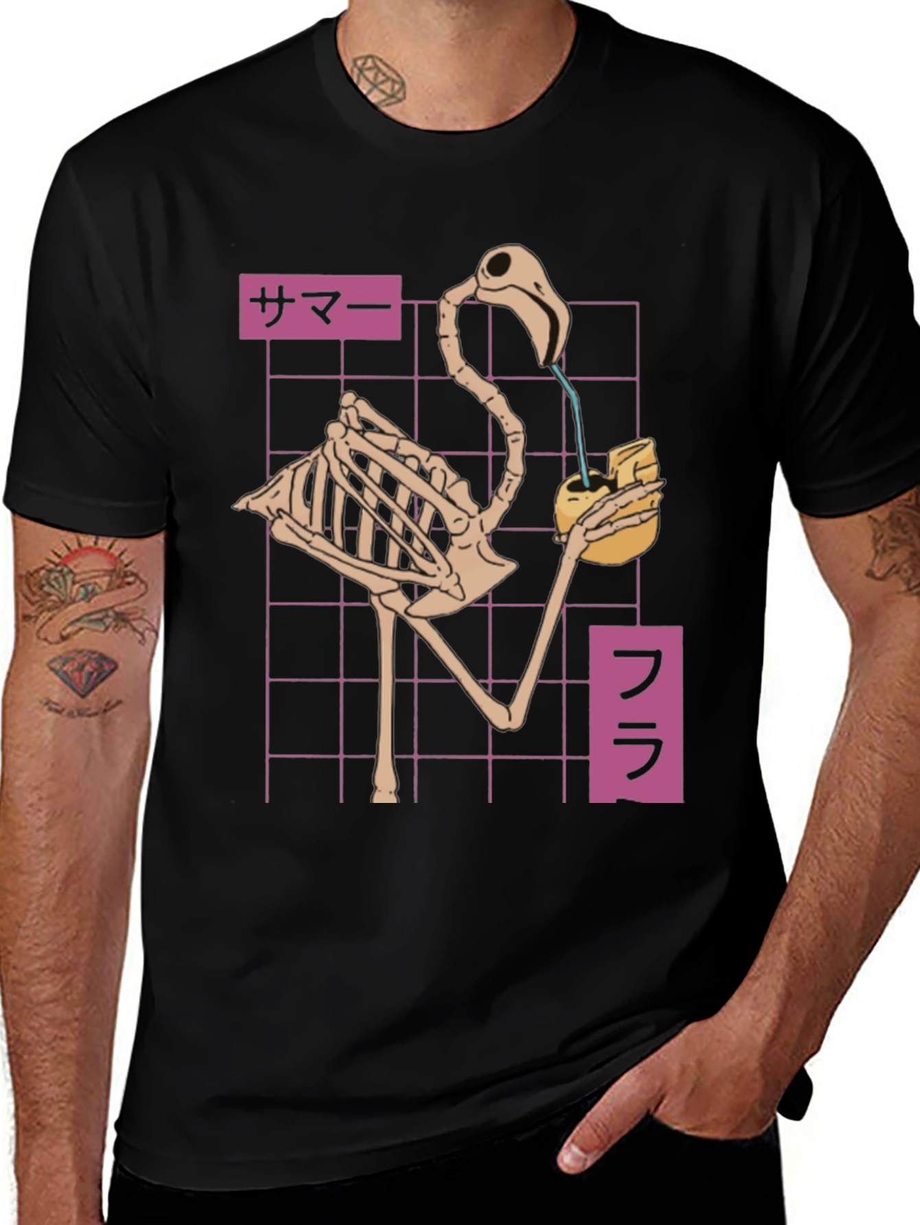 Flamingo Skeleton T-Shirt - Summer Vibes